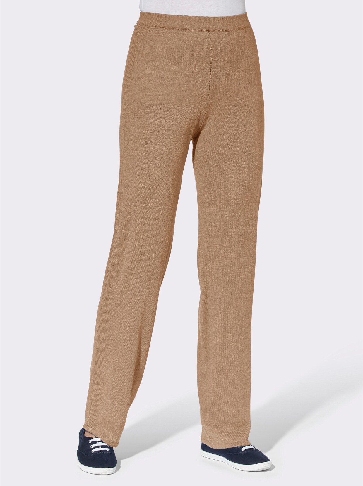 Broek van tricot - camel