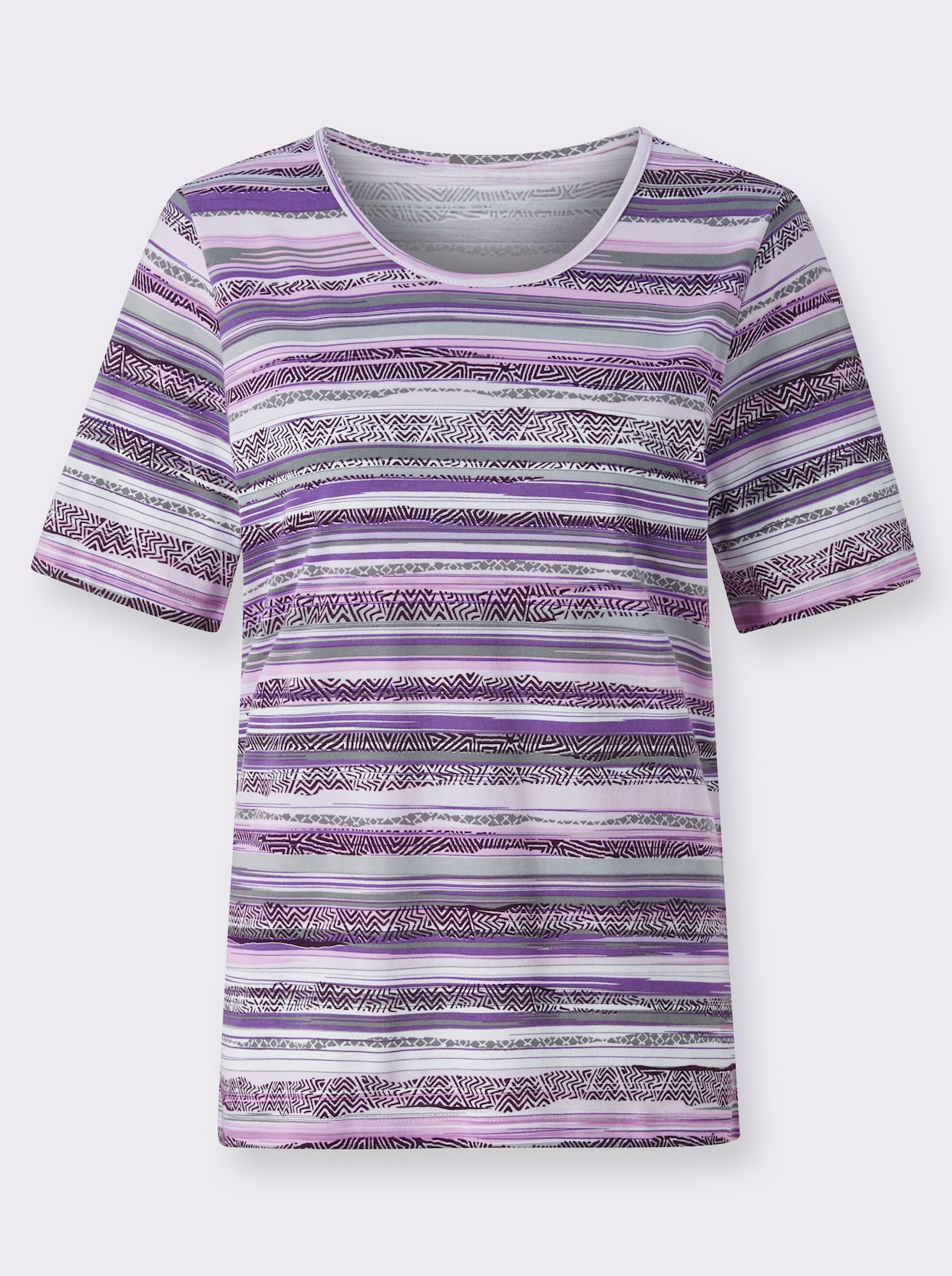 T-Shirt - lila-flieder-gemustert