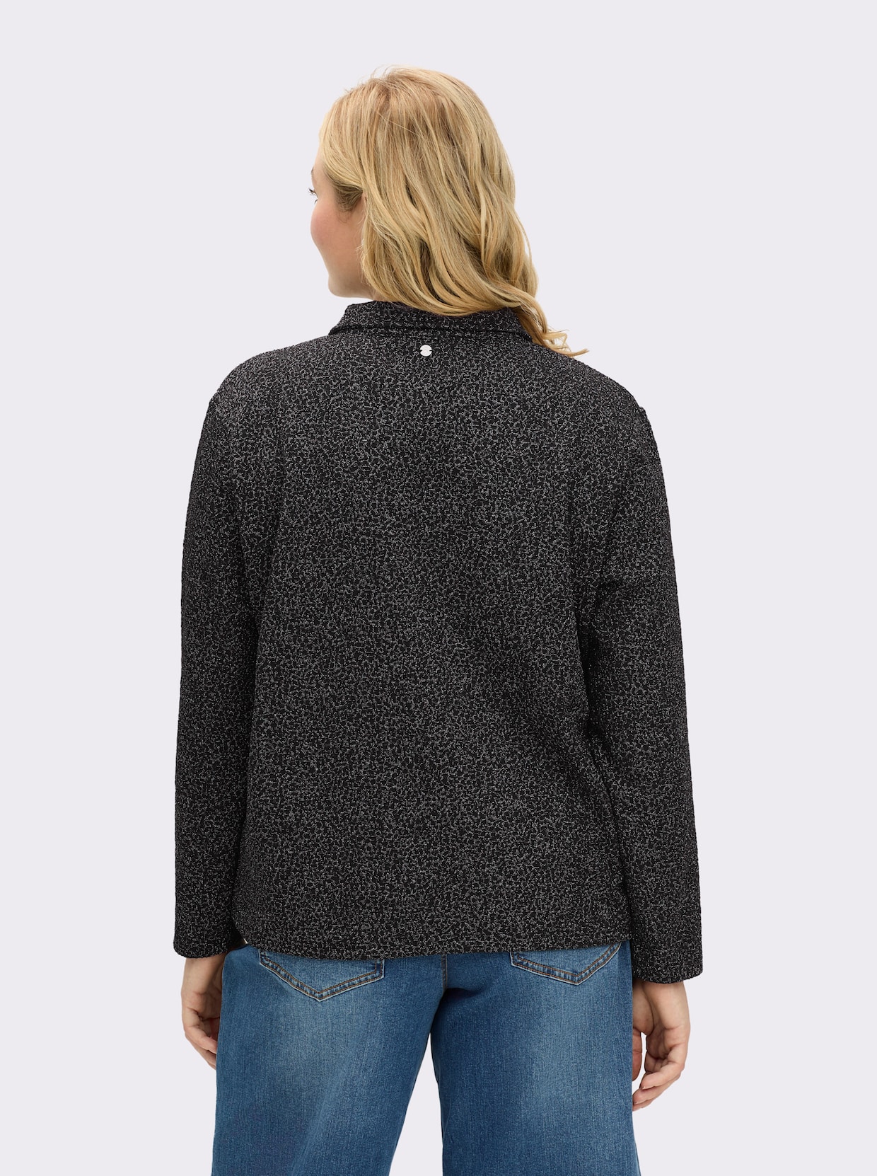 sheego Shirtjacke - schwarz-gemustert