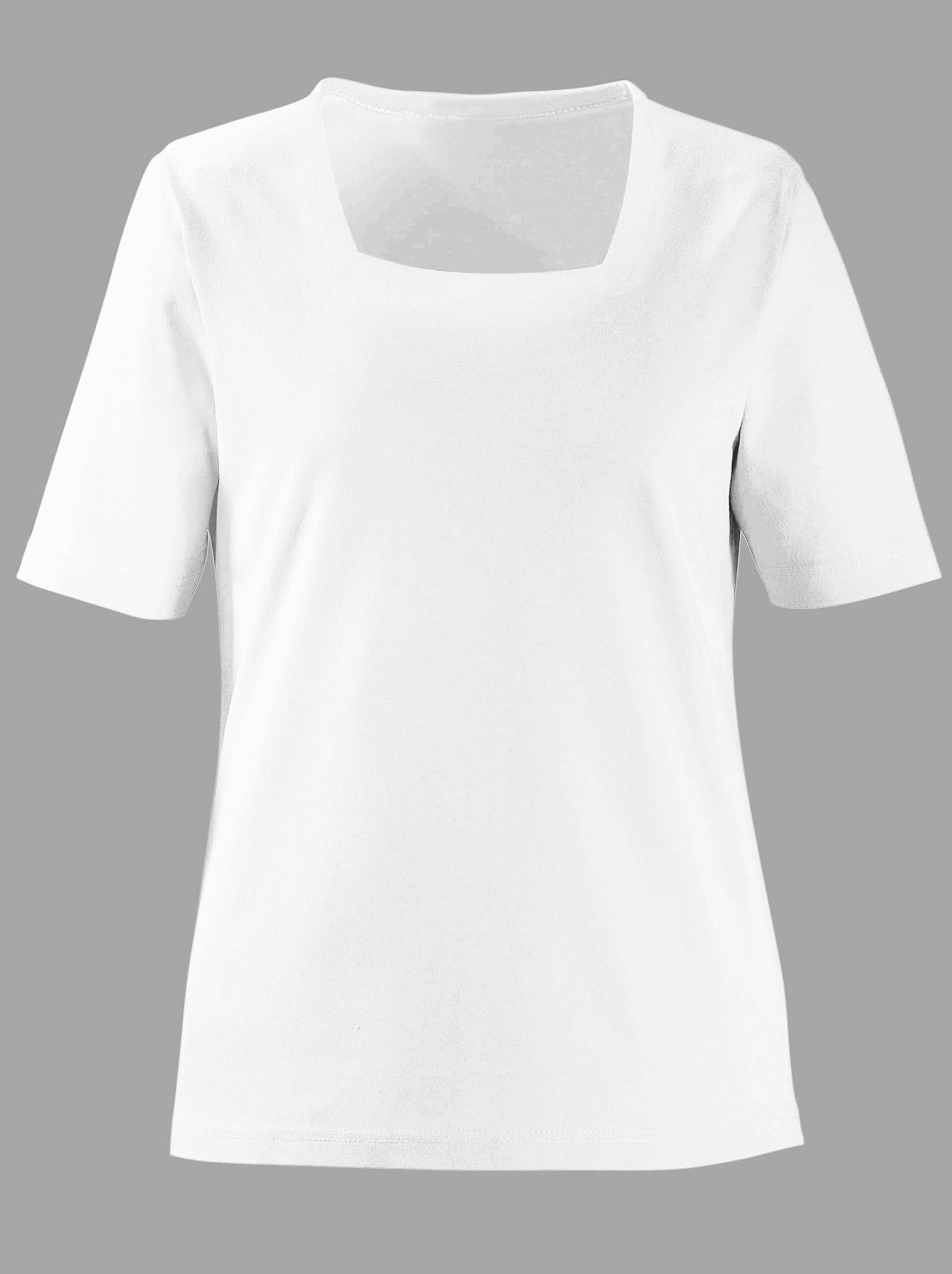 Damenmode Shirts Kurzarmshirt in weiß 