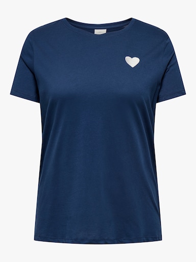 ONLY CARMAKOMA Kurzarmshirt - naval academy detail:heart embroidery