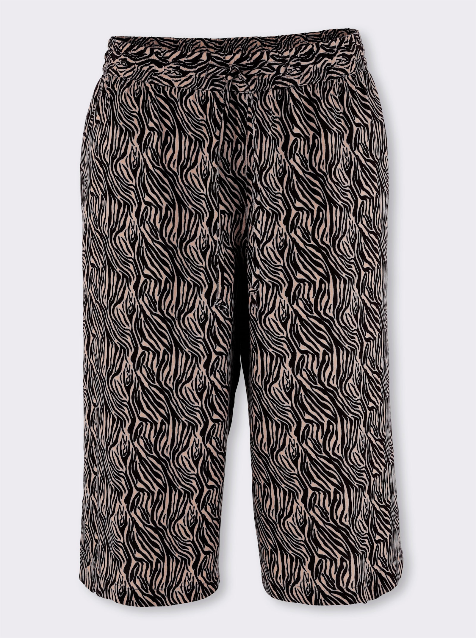 Bermudas mit Zebramuster - beige-schwarz-bedruckt