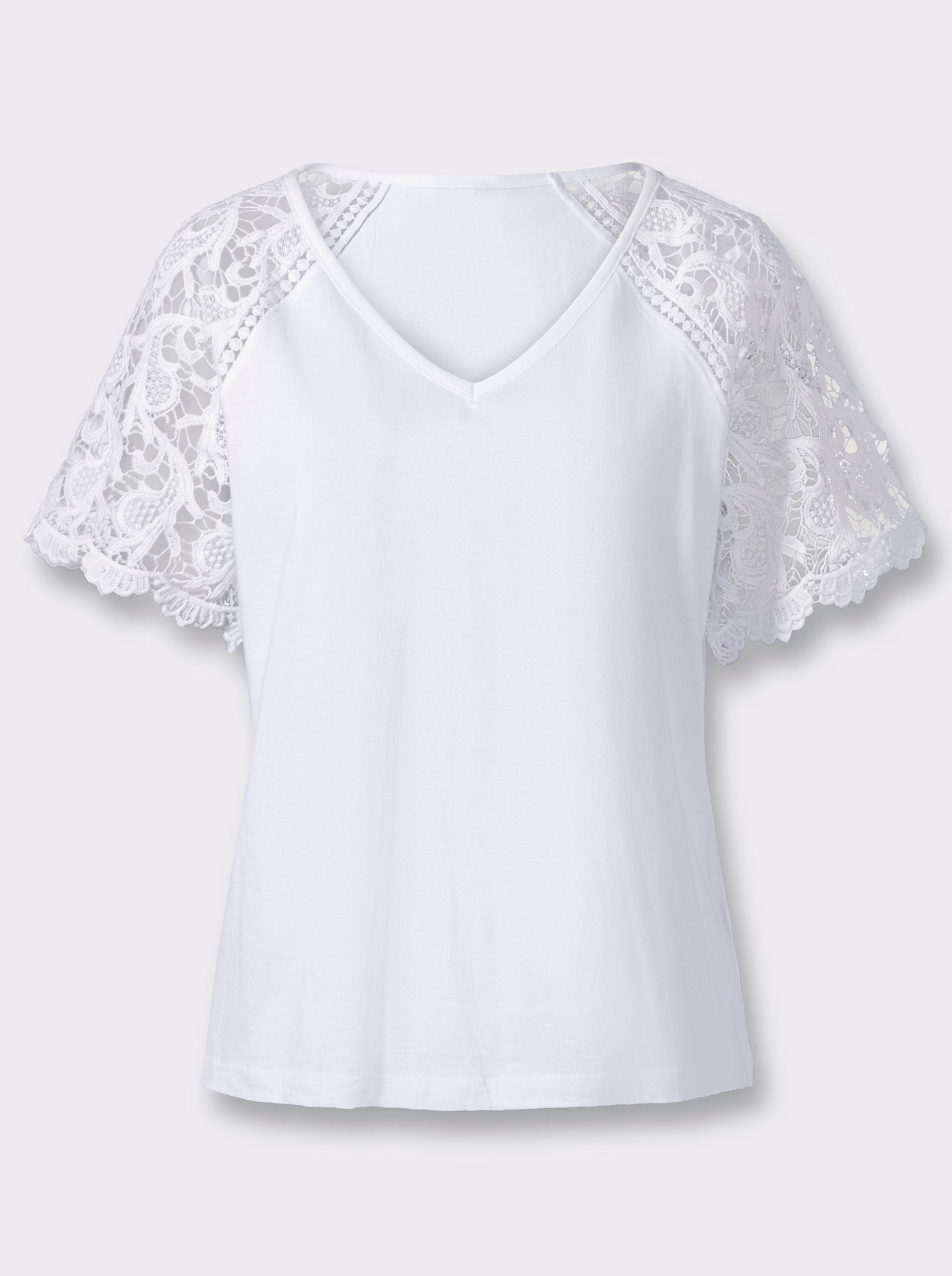 Kurzarmshirt im Modal-Mix - ecru