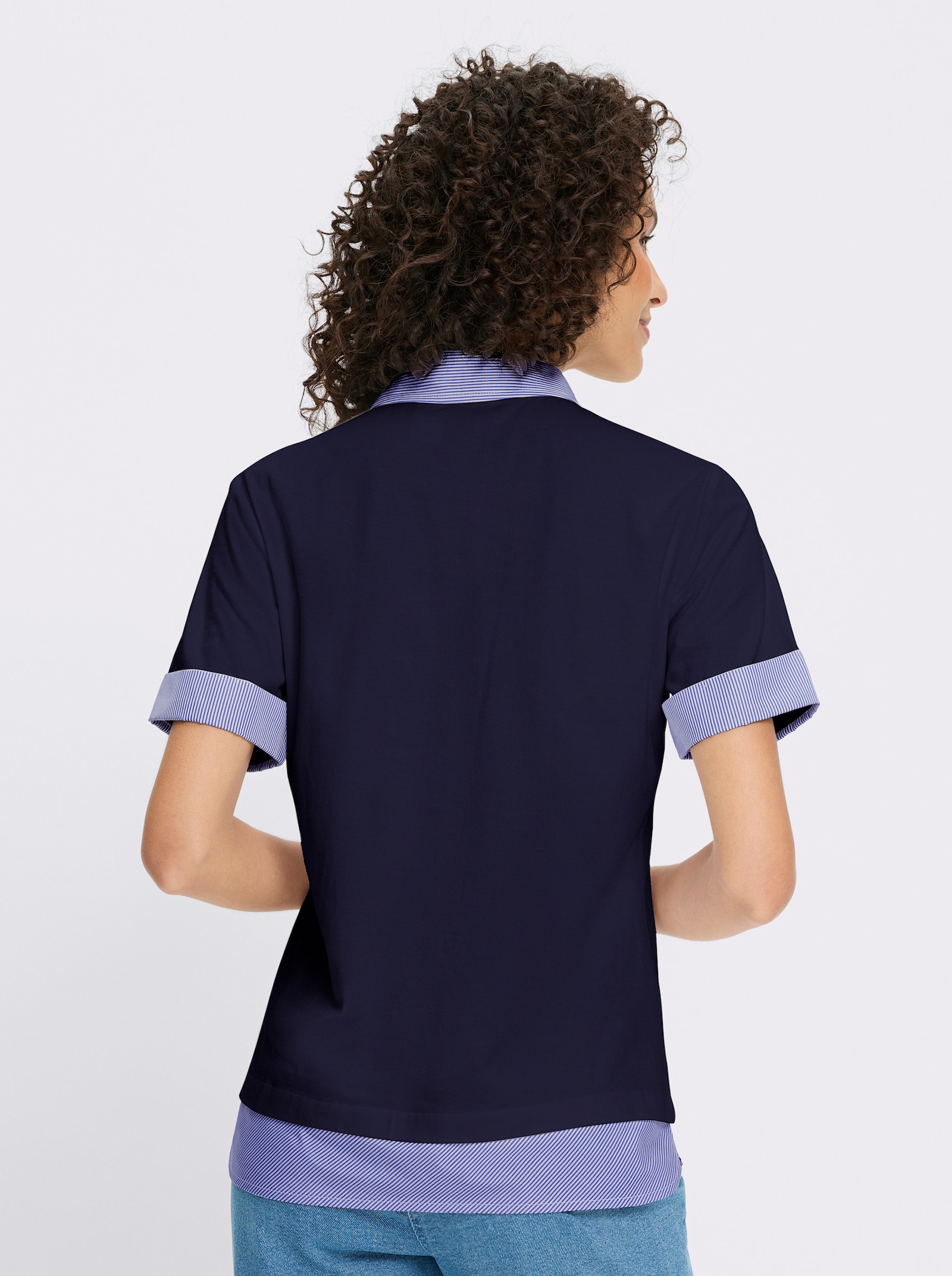 heine Poloshirt in 2-in-1-Optik - marine