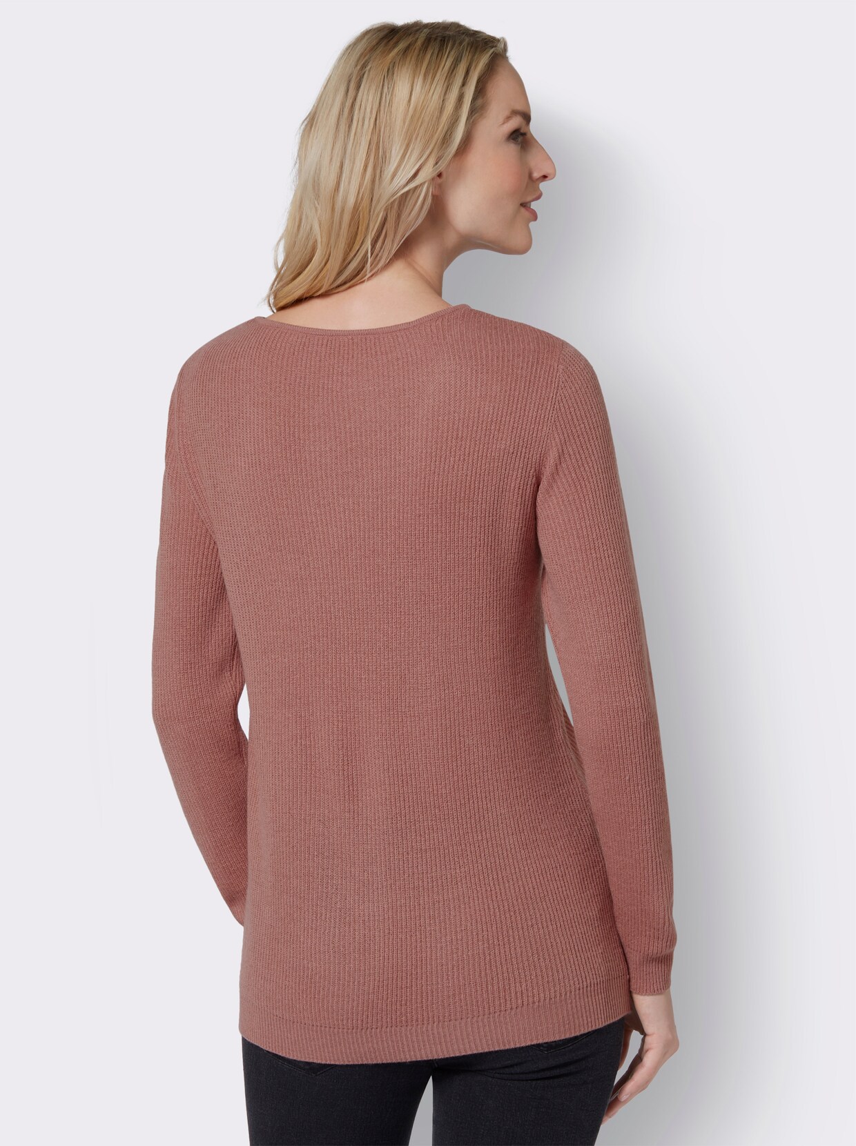 Langarm-Pullover - rosenholz
