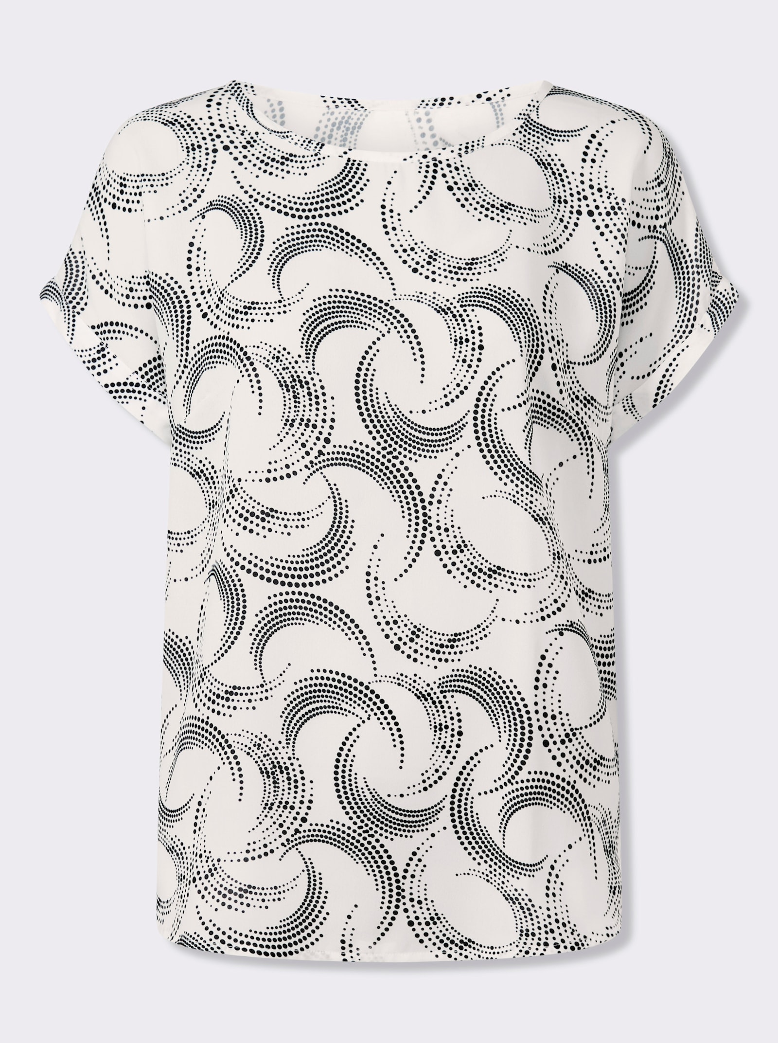 heine Druckbluse mit abstraktem Dessin - ecru-schwarz-bedruckt