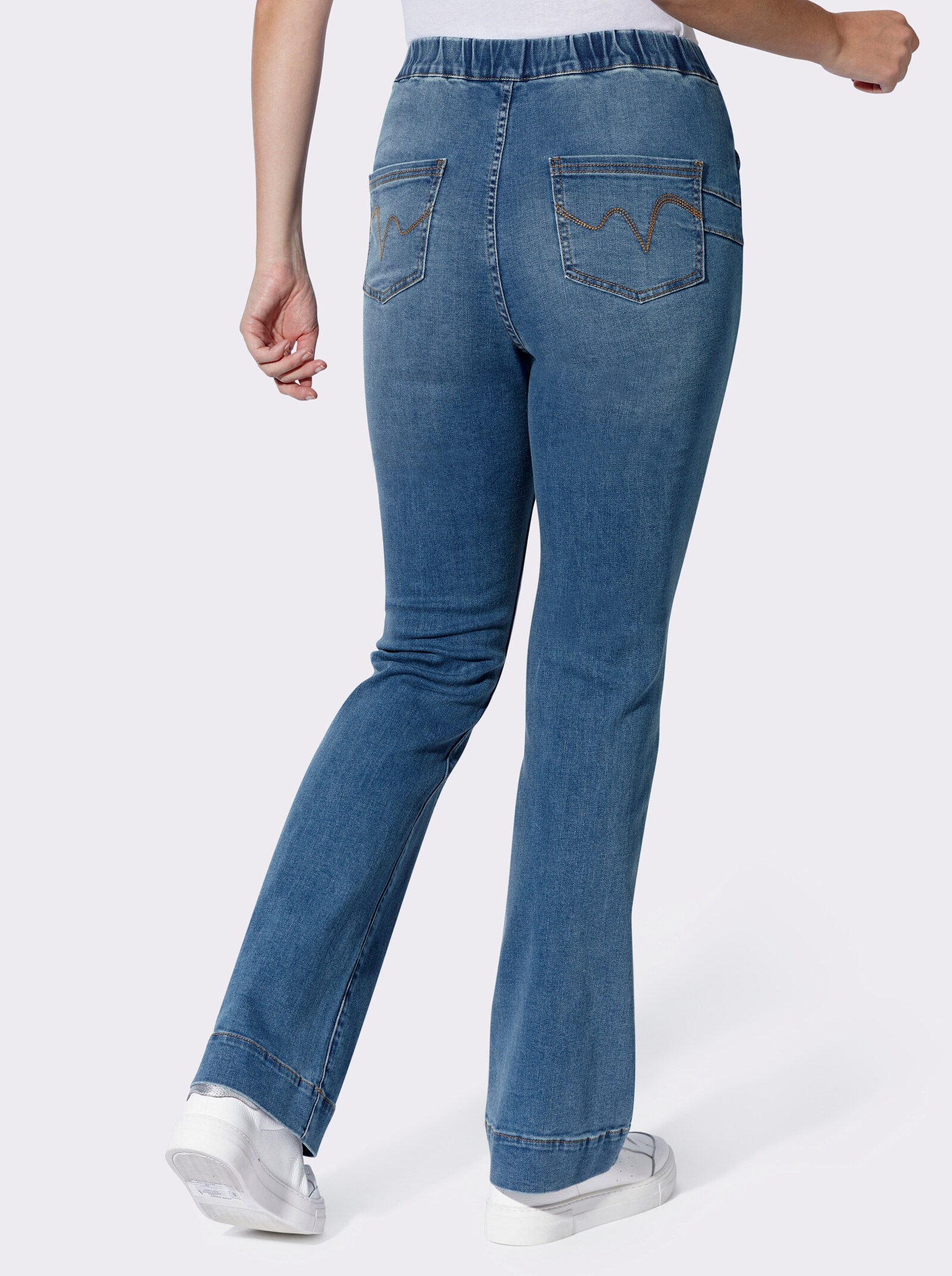 heine Schlupfjeans in Bootcut-Form - blue-bleached