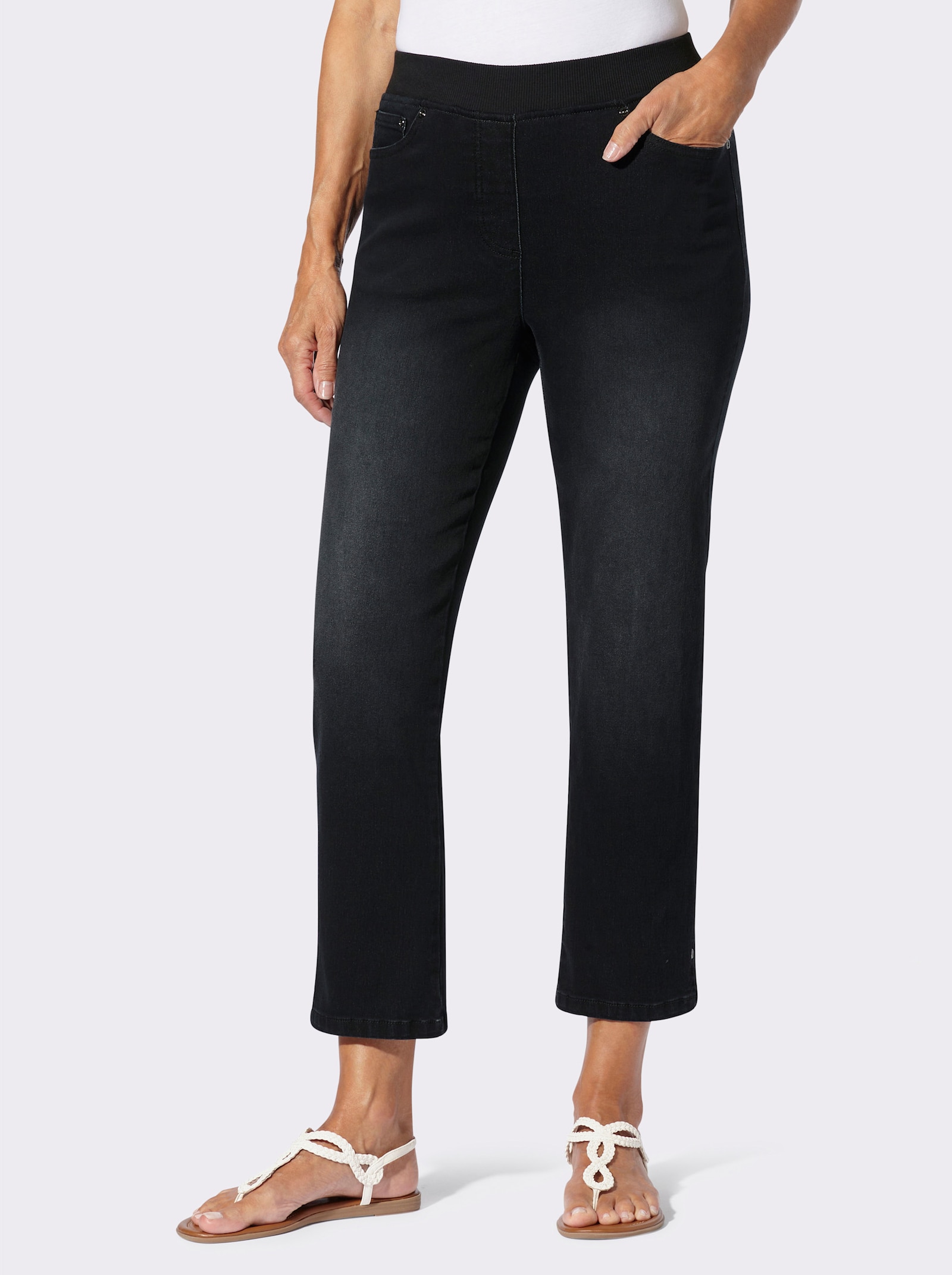 7/8 džíny - černá-denim