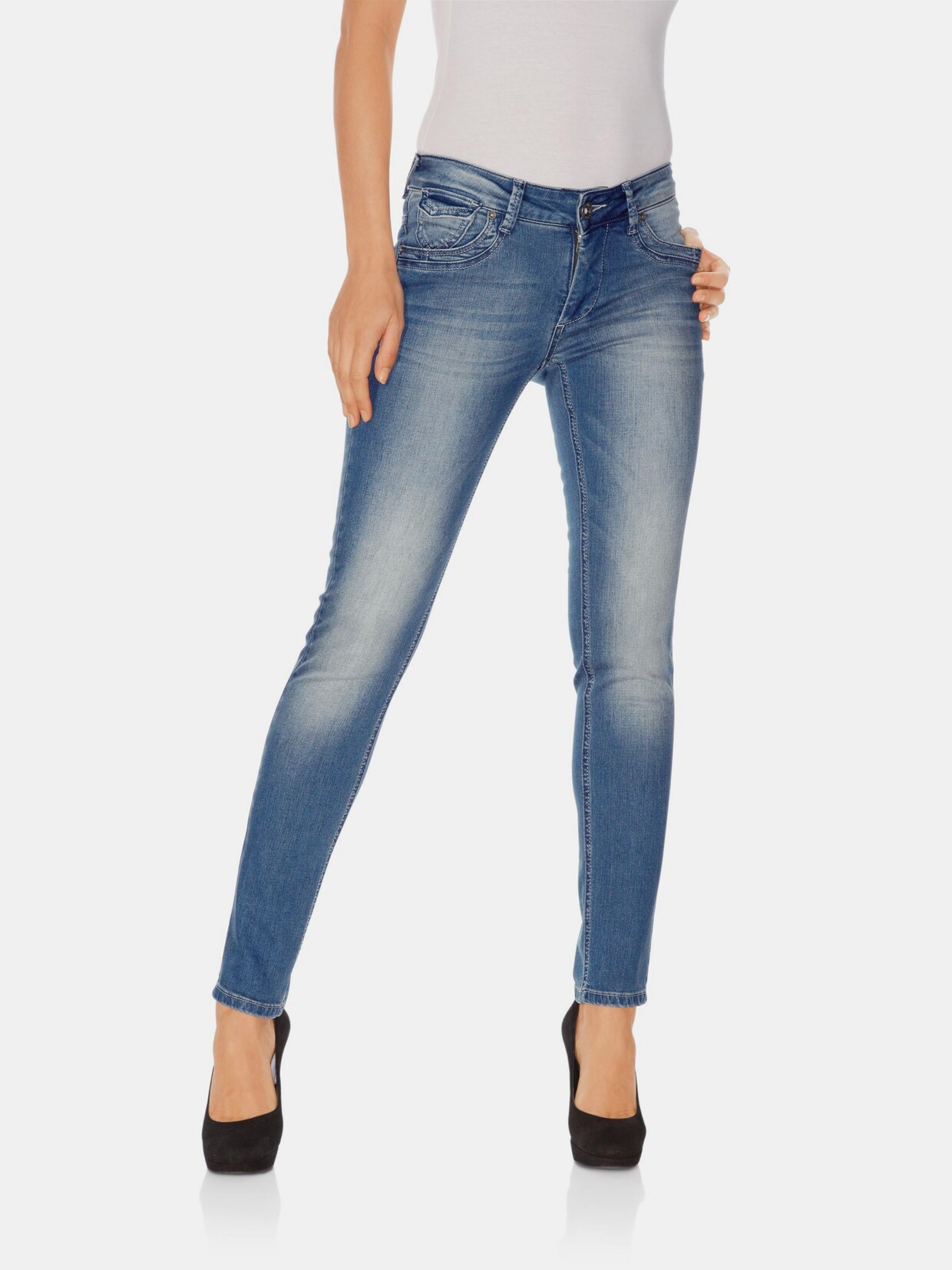 Linea Tesini Bauchweg-Jeans - blue stone