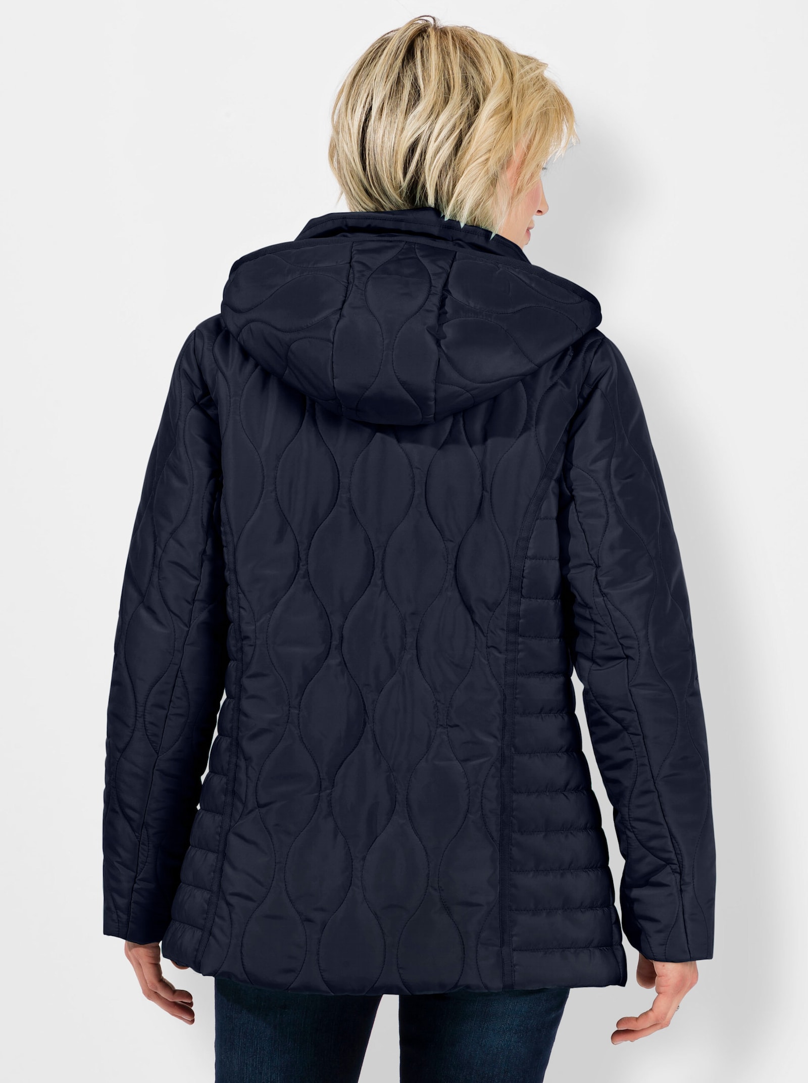 Steppjacke mit kontrastreichen Akzenten - marine