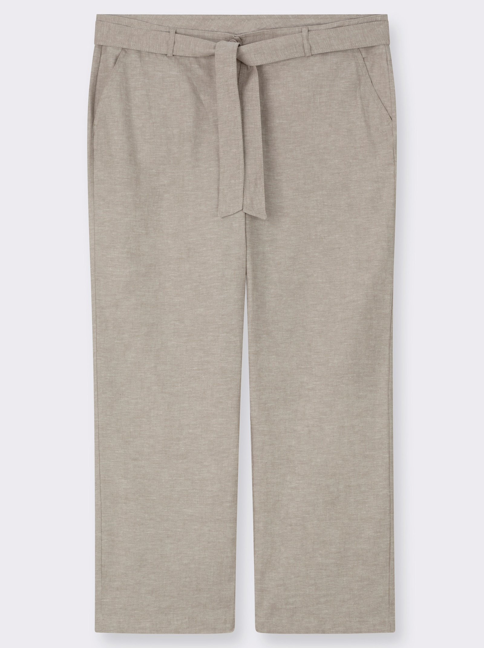 Palazzohose mit Bindegürtel - beige