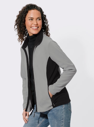 Fleece-Jacke - steingrau-meliert