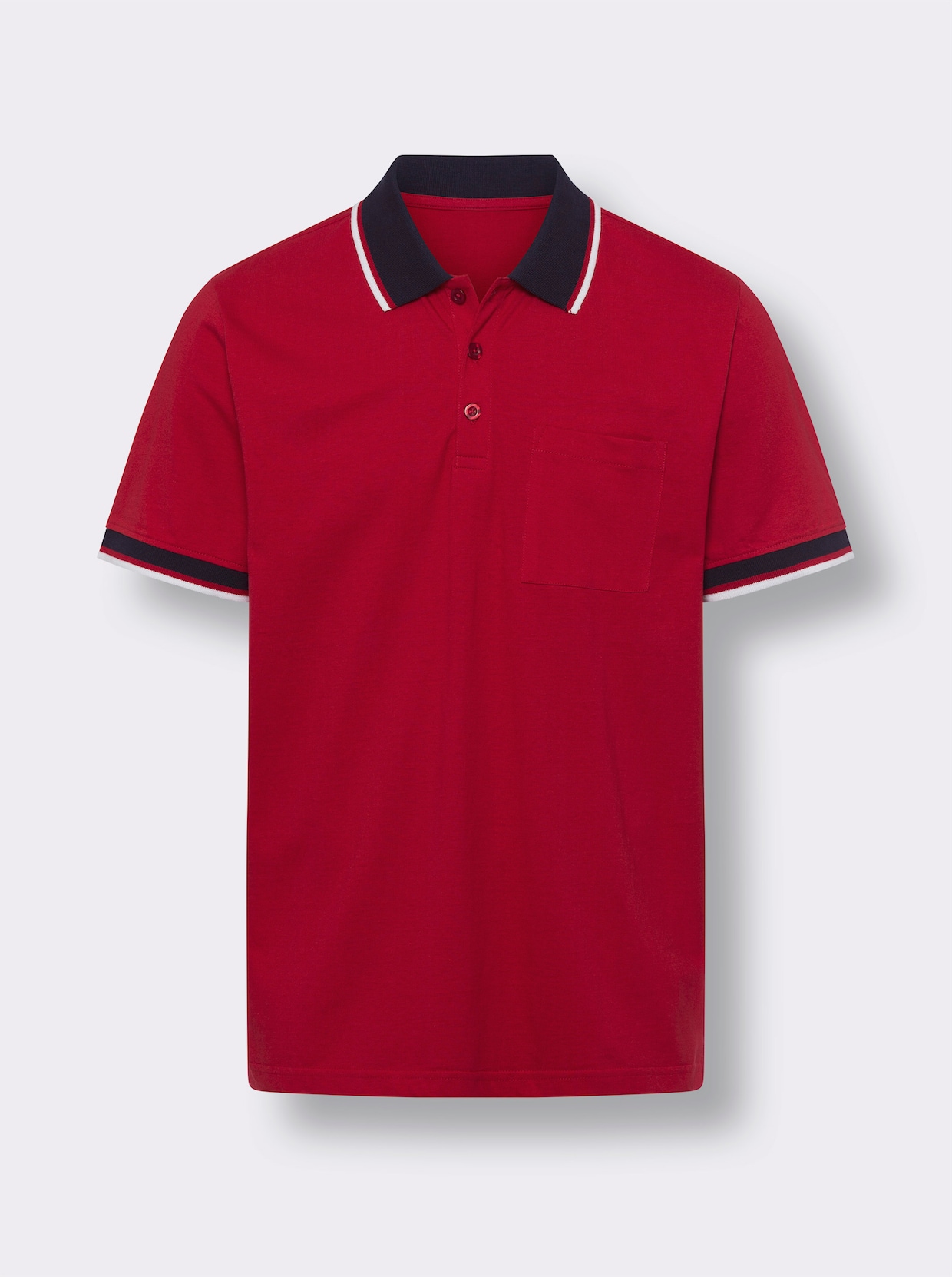 Kurzarm-Poloshirt - rot