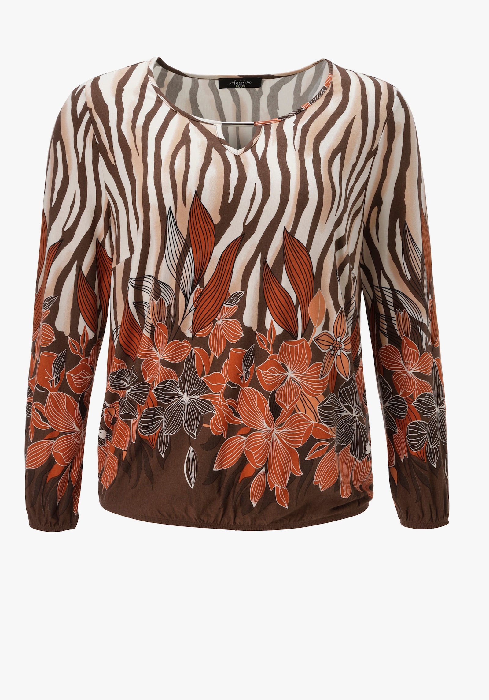 Aniston PLUS Langarmshirt - beige-braun