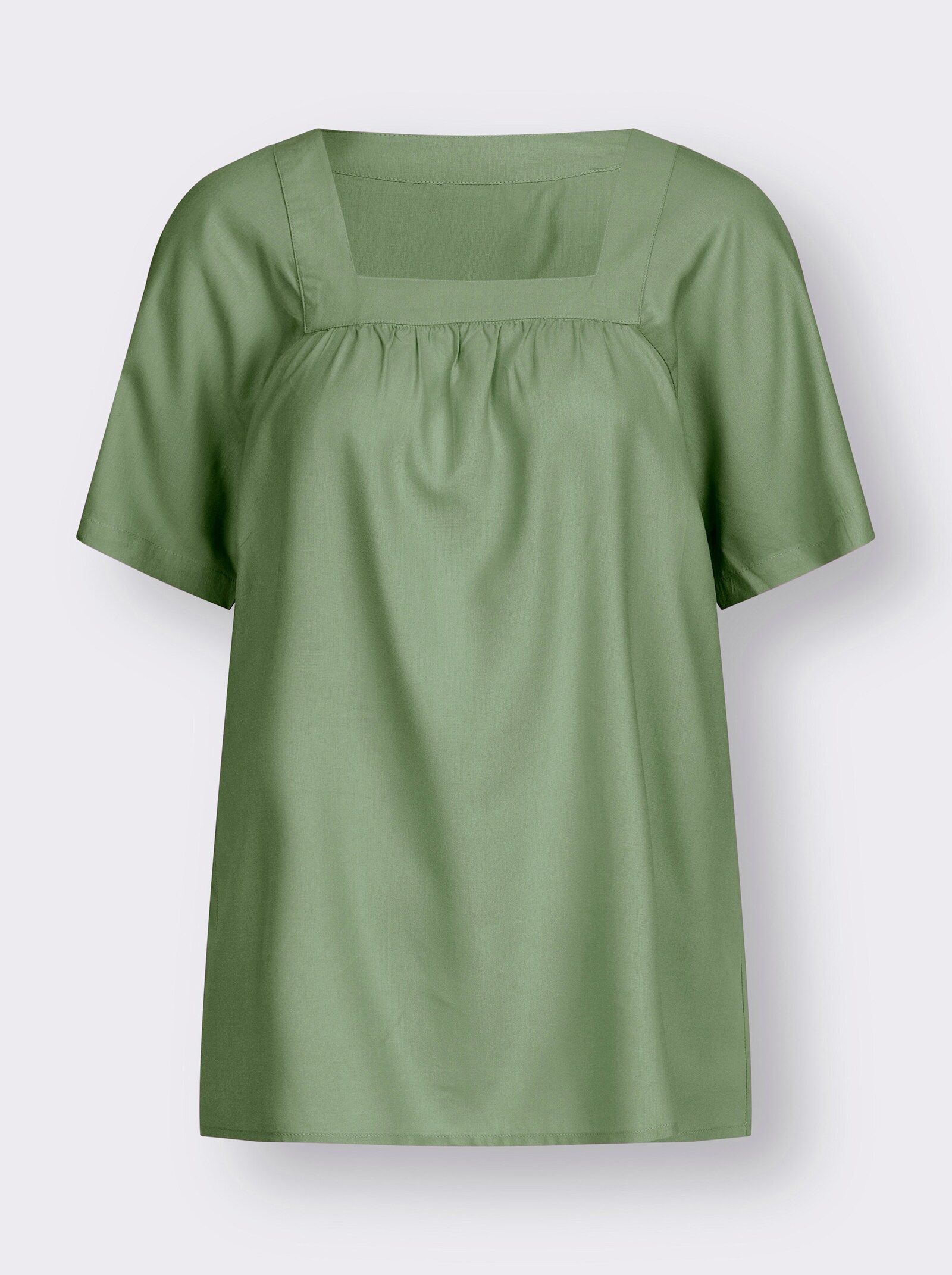 Tunika mit Karree-Ausschnitt - eucalyptus