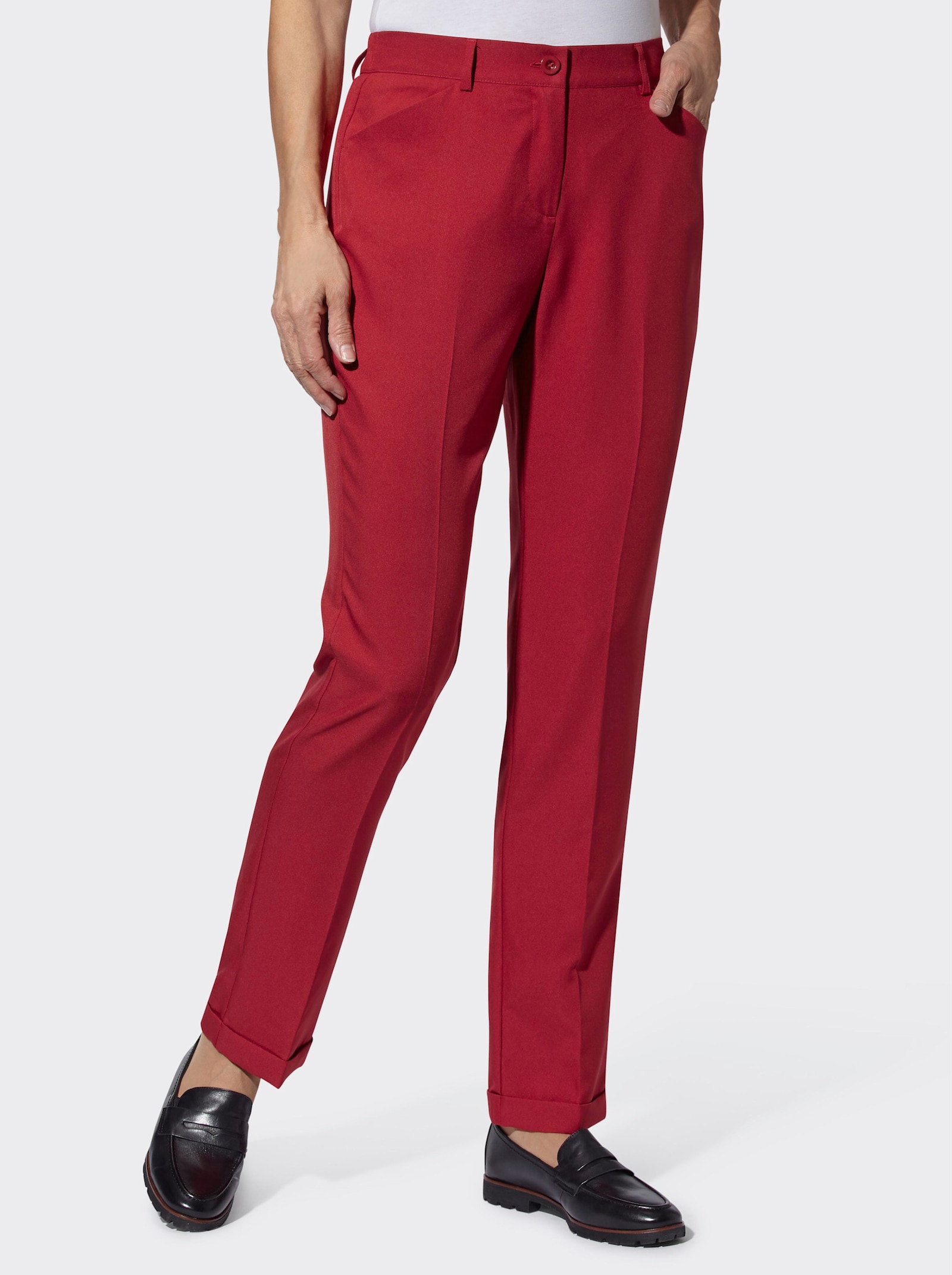Hose mit Bügelfalten, pflegeleicht - kirsche