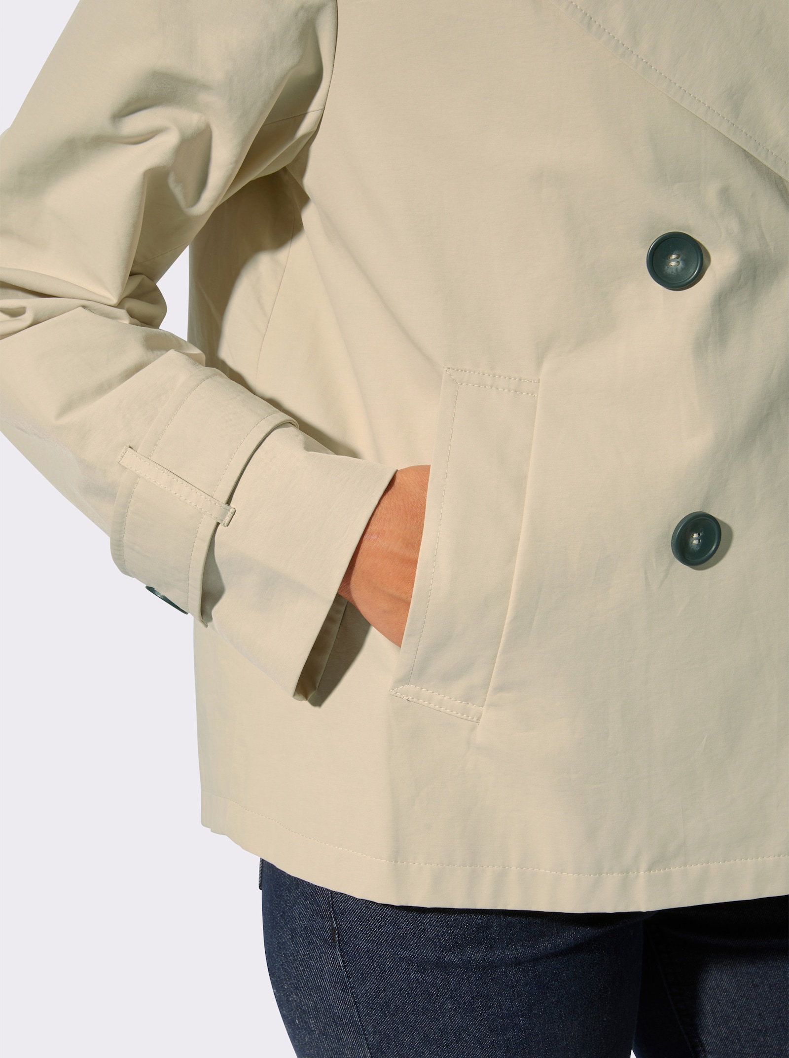 Kurzjacke in Trench-Optik - sand