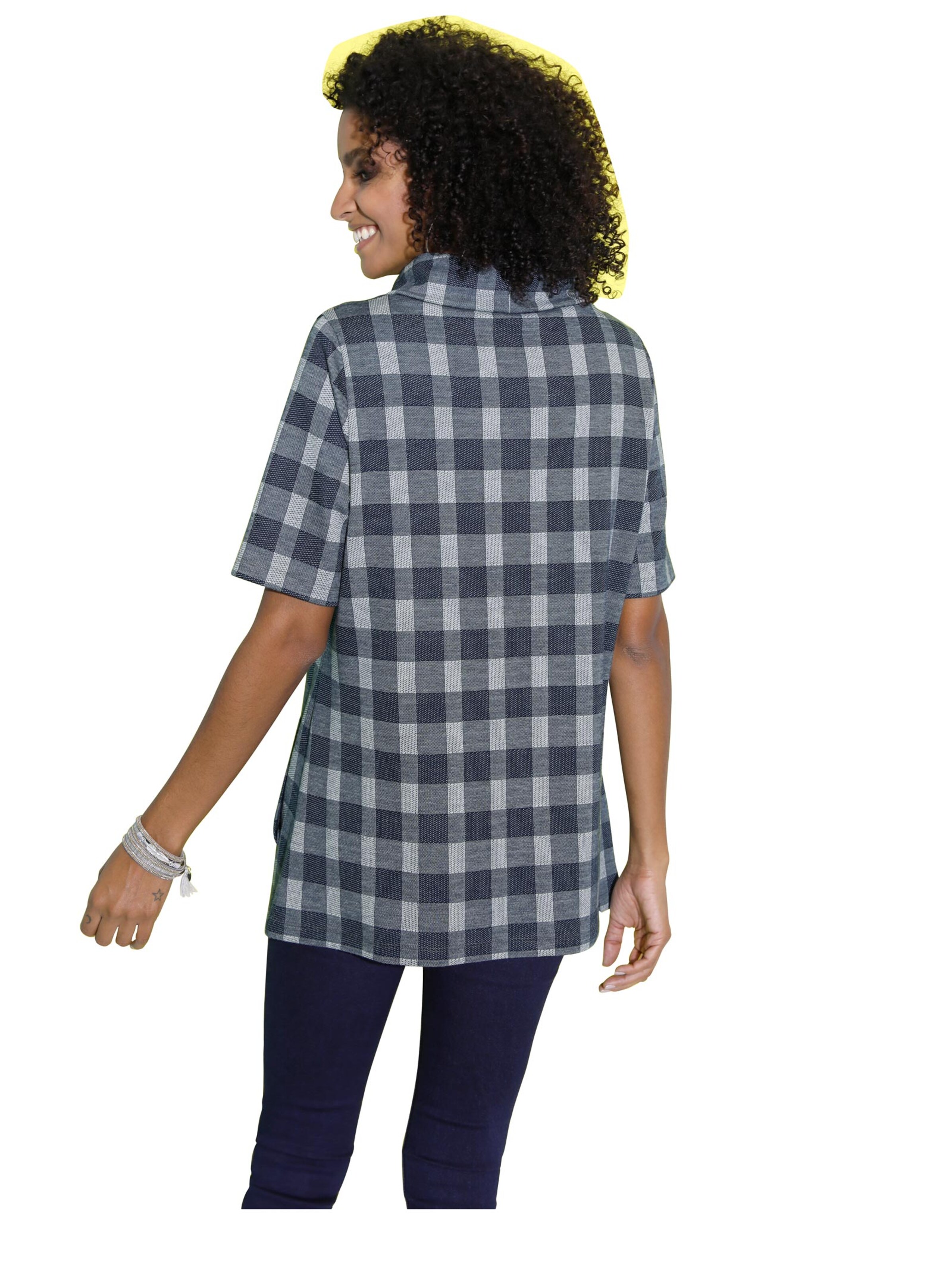 Longshirt - blau-kariert