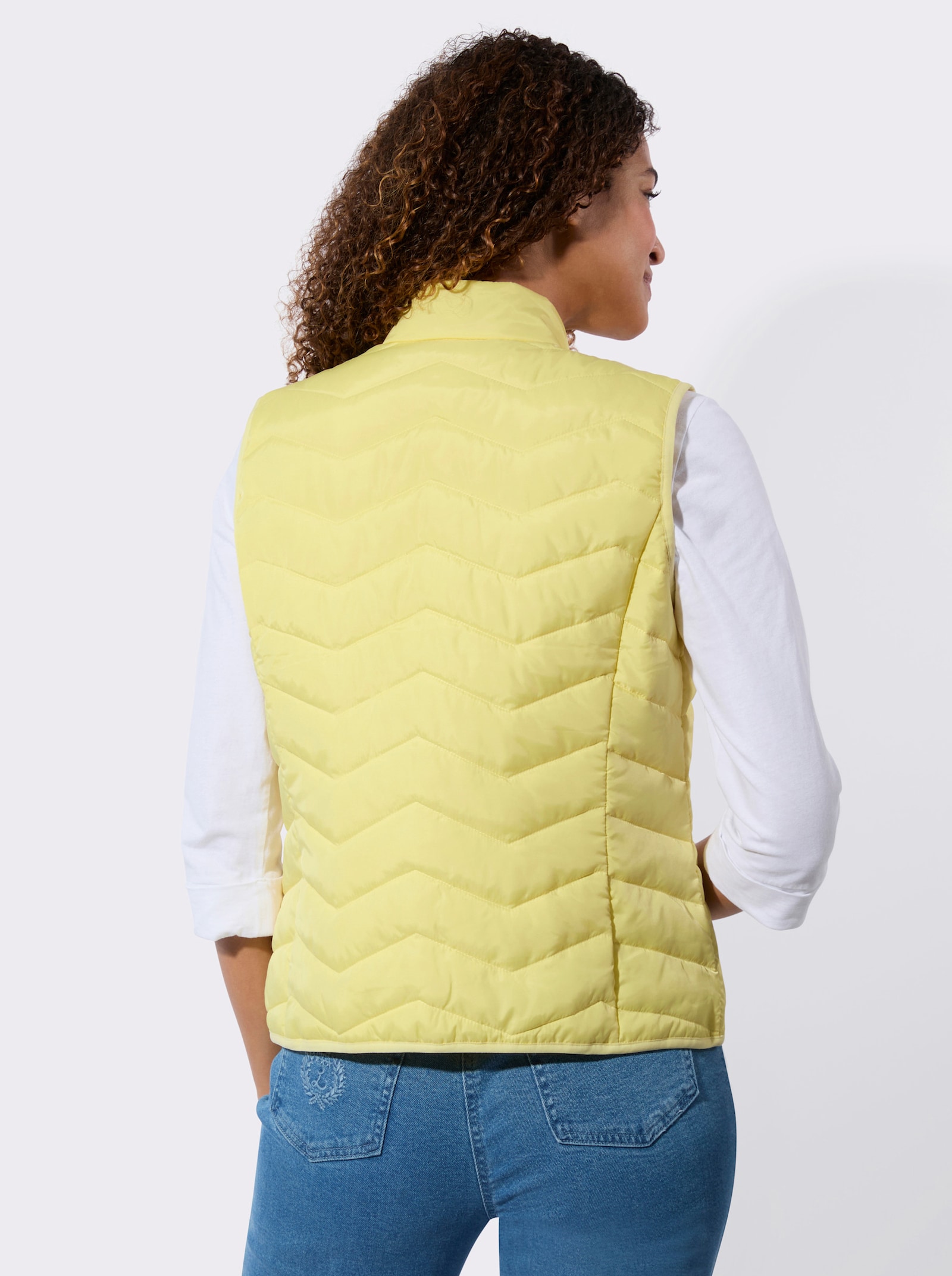 Steppweste im Zickzack-Muster - zitrone