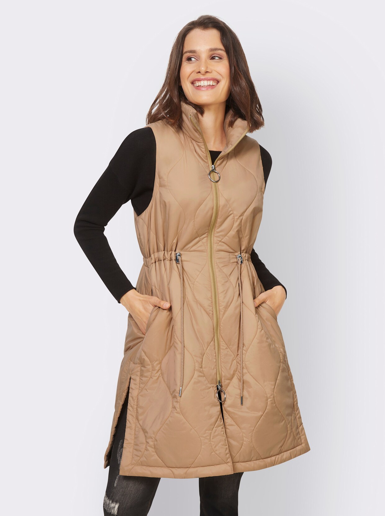 heine Lang vest - camel