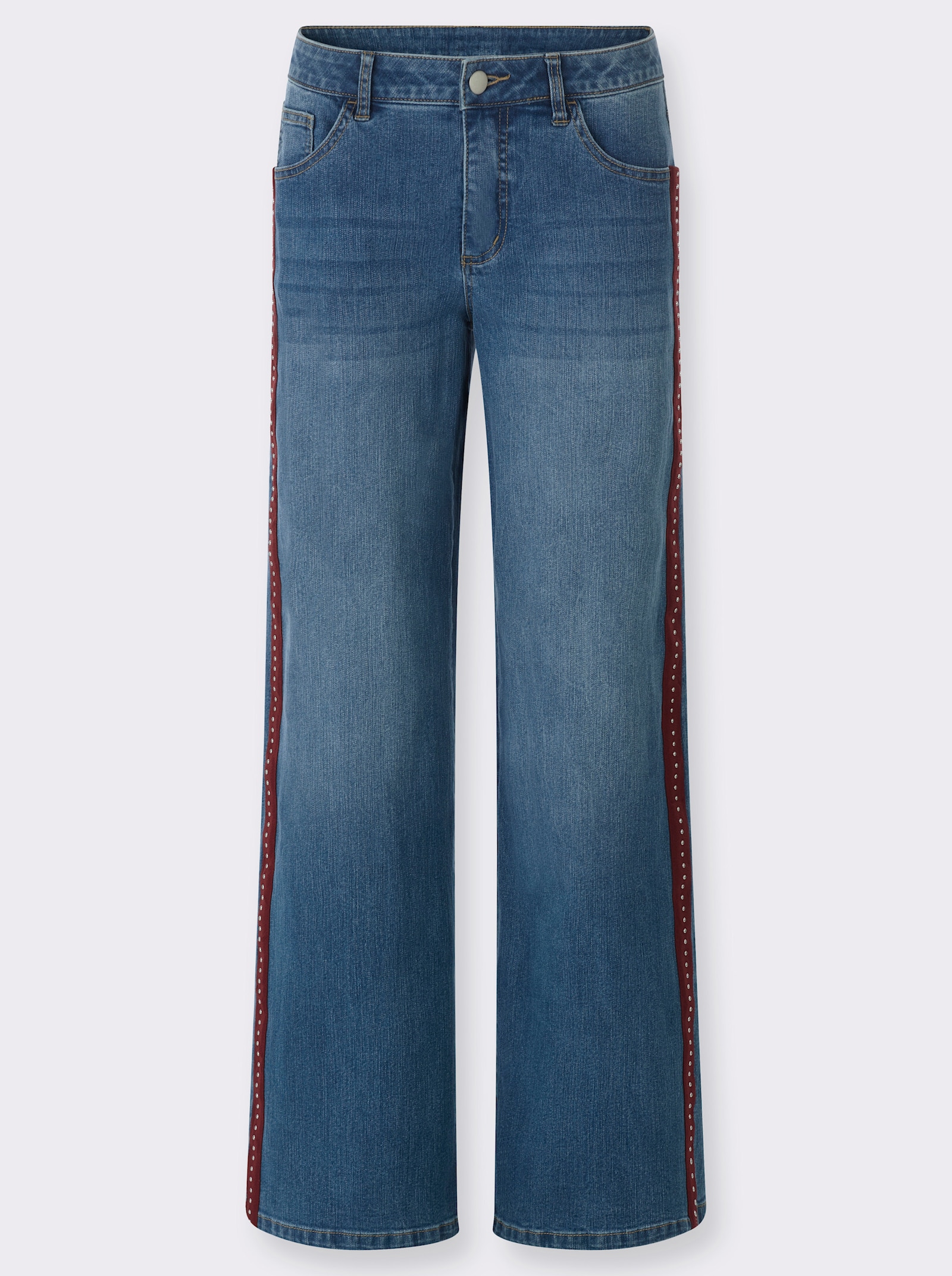 heine 5-Pocket-Jeans mit Nieten - blue-stone-washed