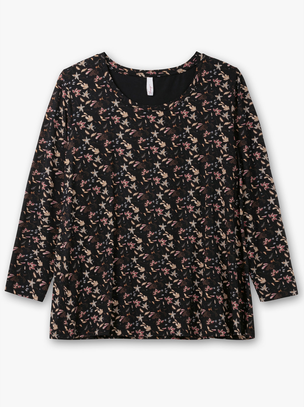 sheego Langarmshirt - schwarz-gemustert