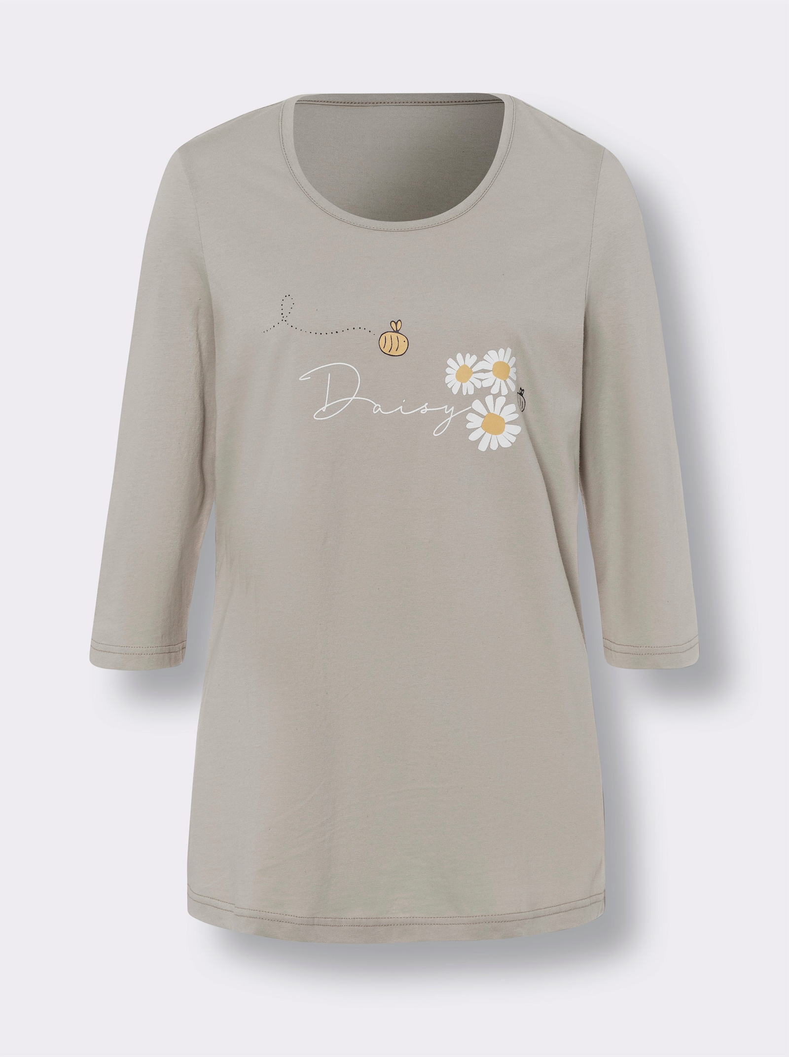 Pyjama met bloemdetails - lichtgrijs/mint