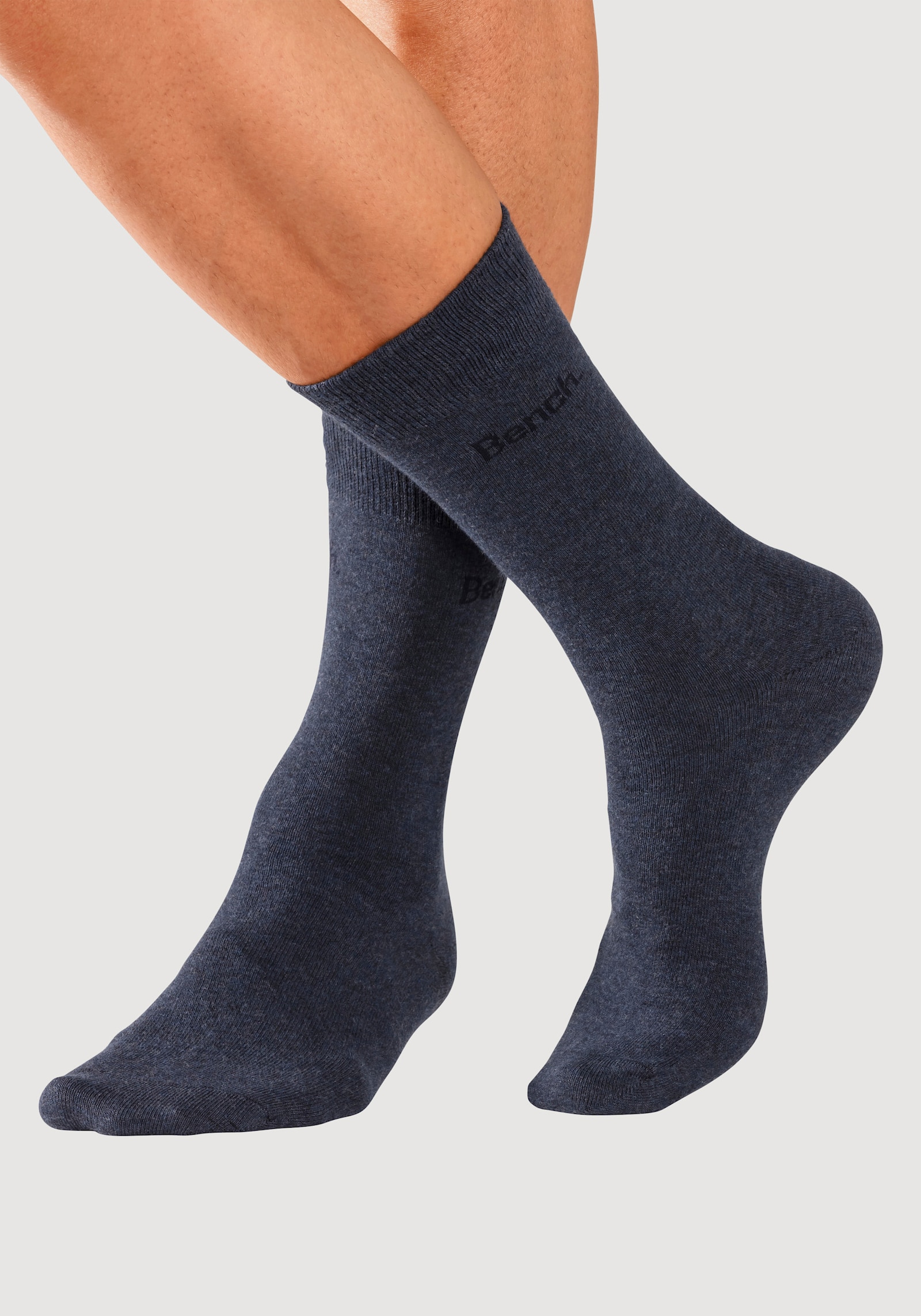 Bench. Basicsocken - 2x marine, 2x jeansblau-meliert