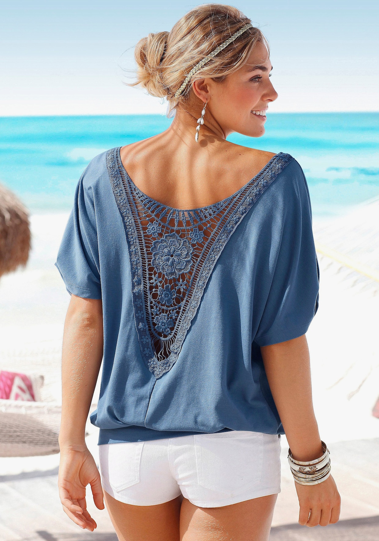 LASCANA T-shirt de plage - bleu fumée