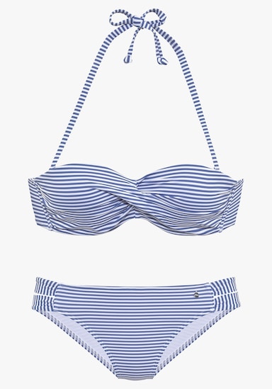 s.Oliver Bügel-Bandeau-Bikini - hellblau-weiß
