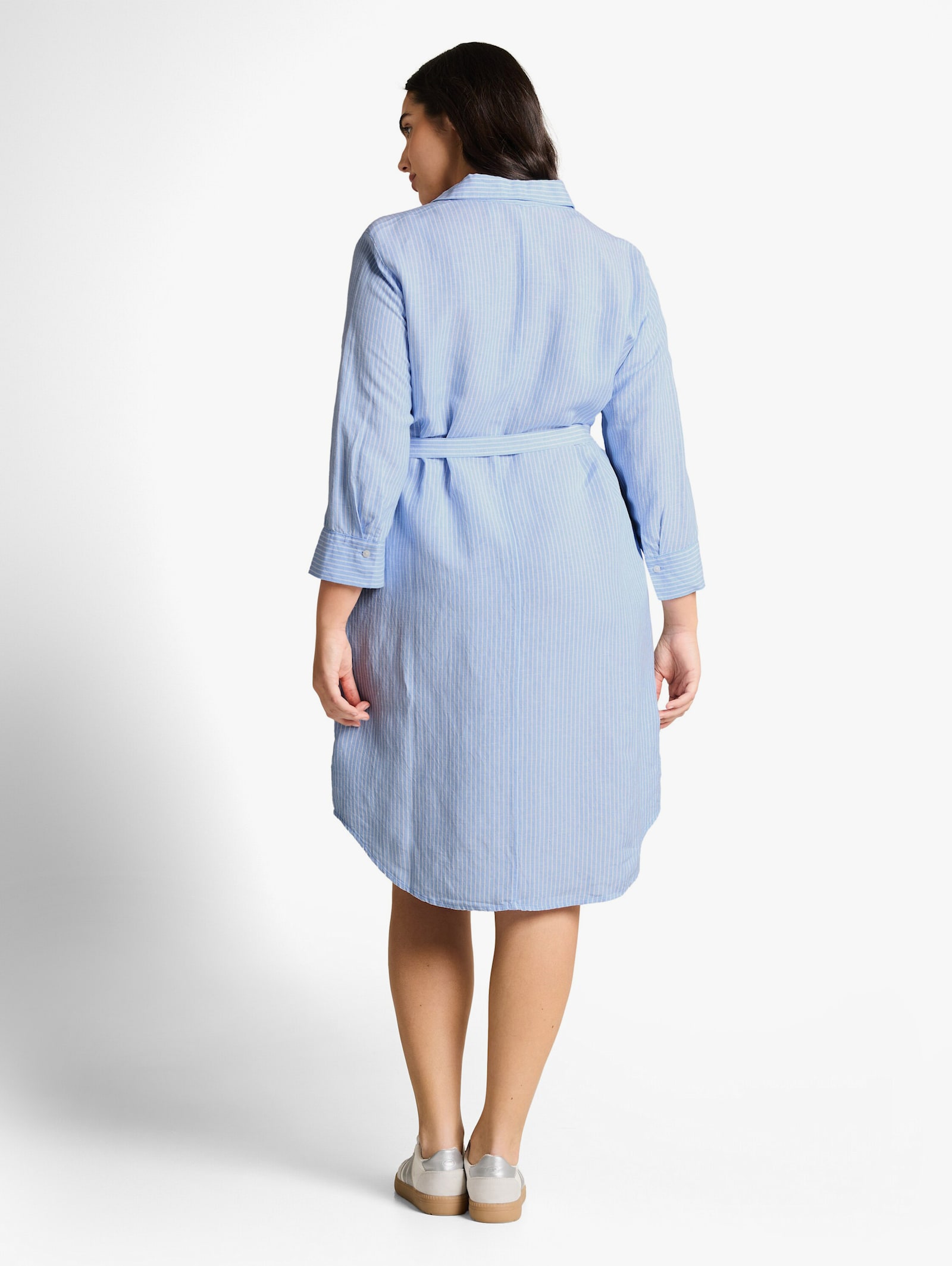Hemdblusenkleid - fjord blue irregular stripe