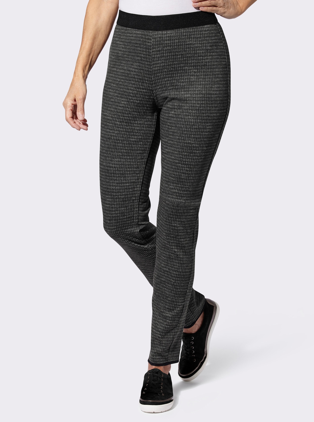 Stehmann Comfort line Broek - zwart/grijs geprint