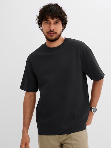 Marco Donati Kurzarmshirt im Loose-Fit, Baumwolle - schwarz