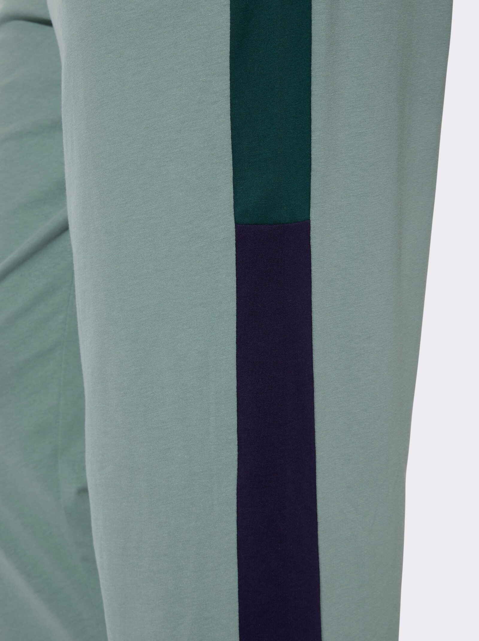 Freizeithose mit Galonstreifen - jade