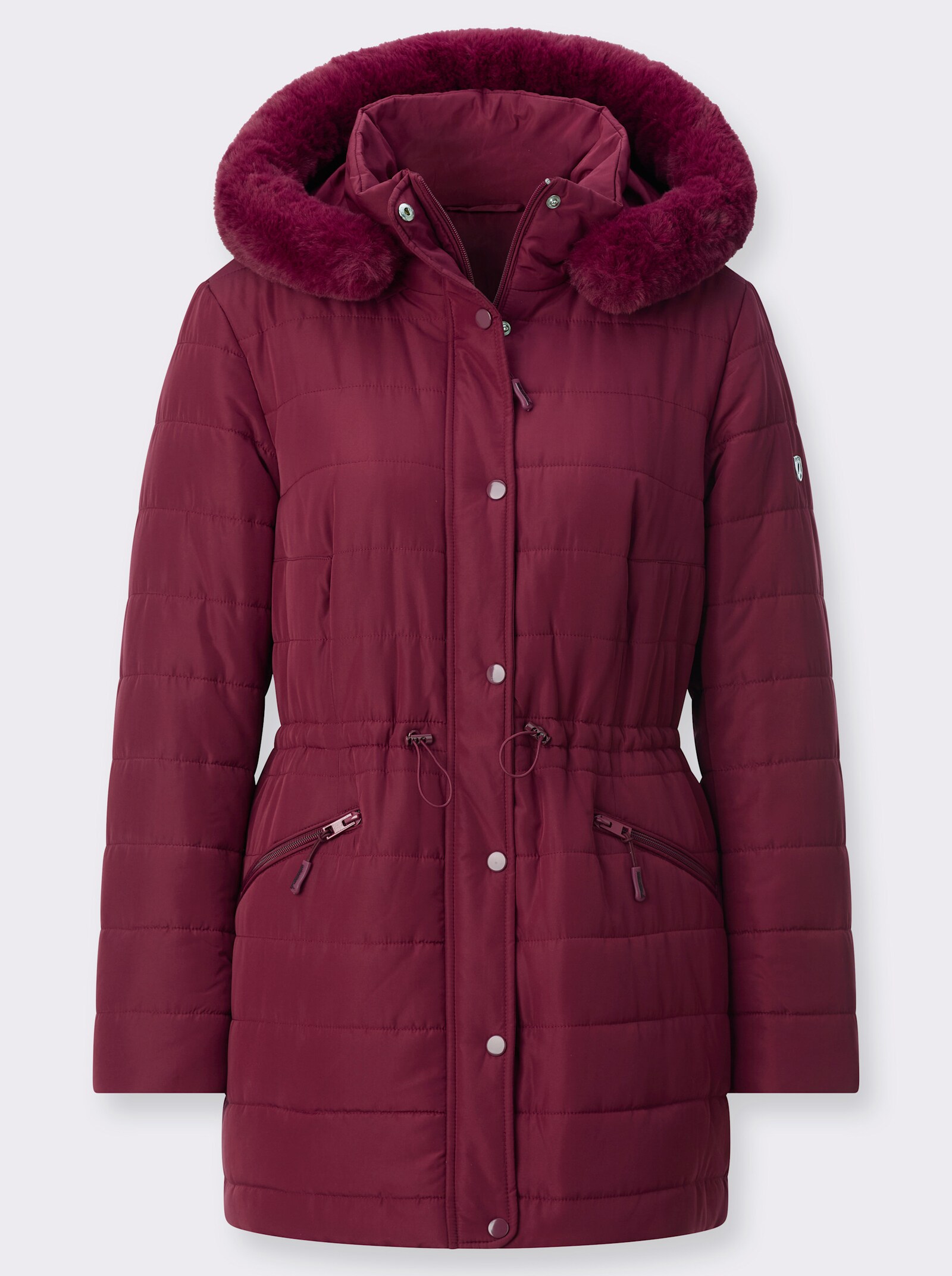 Steppjacke mit verdecktem Reißverschluss - bordeaux