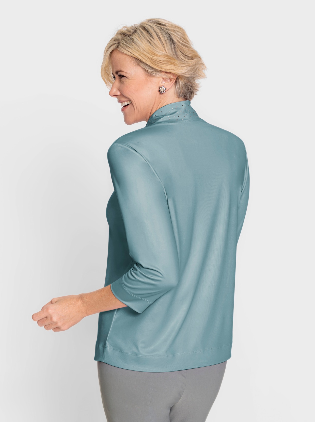Shirt met opstaande kraag - mint