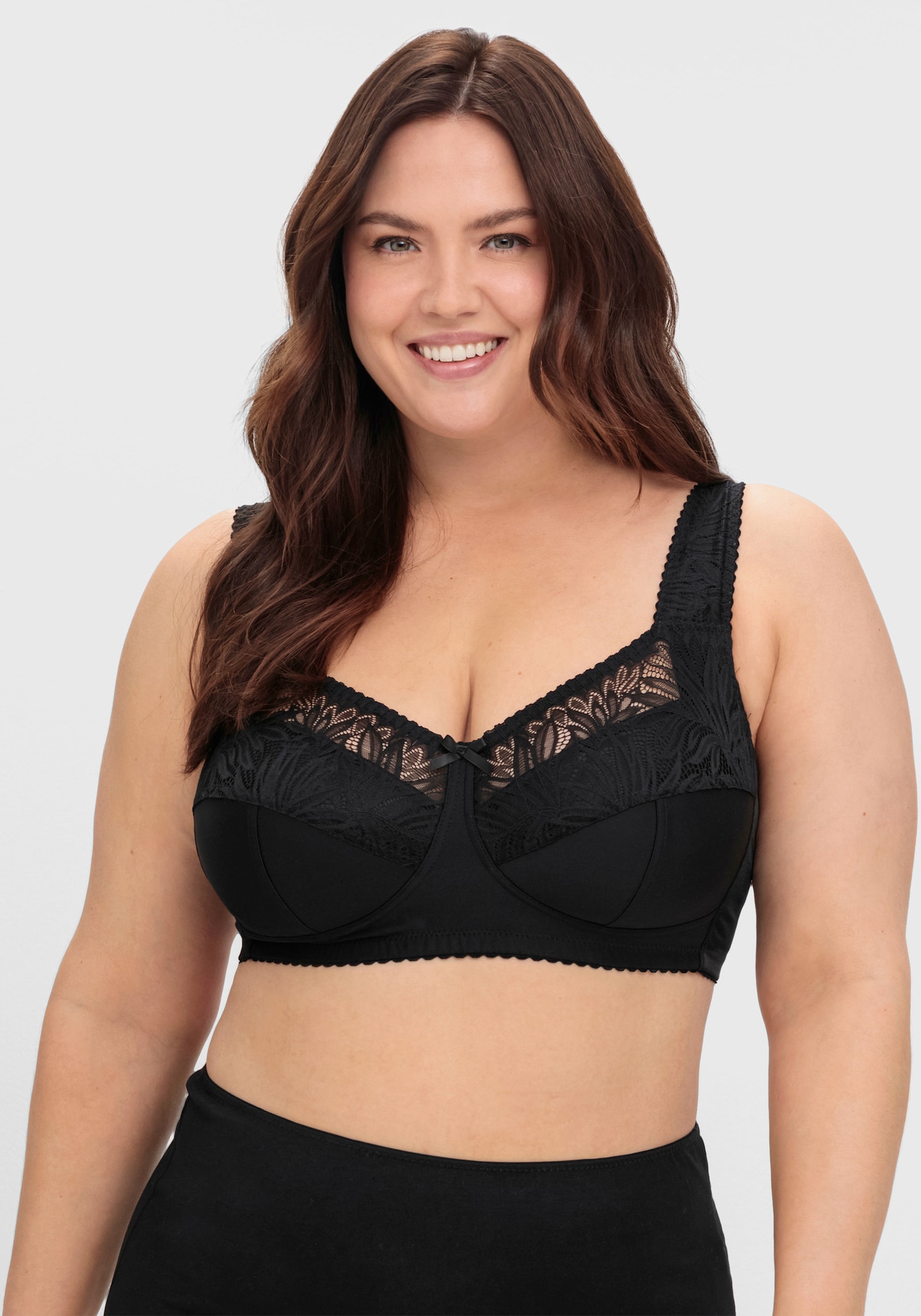 sheego Entlastungs-BH ohne Bügel - schwarz
