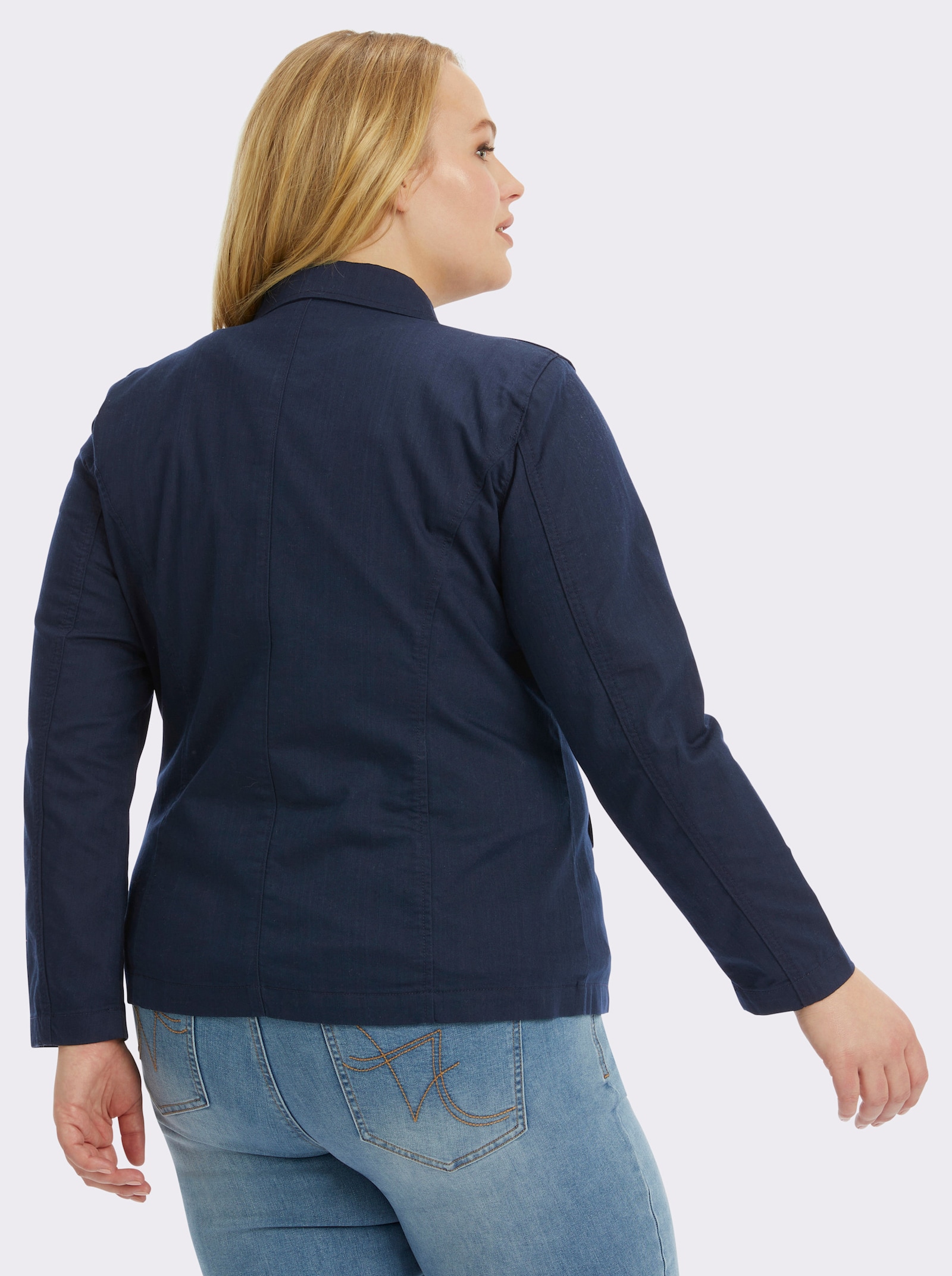 Jackenblazer in Denim-Optik - marine