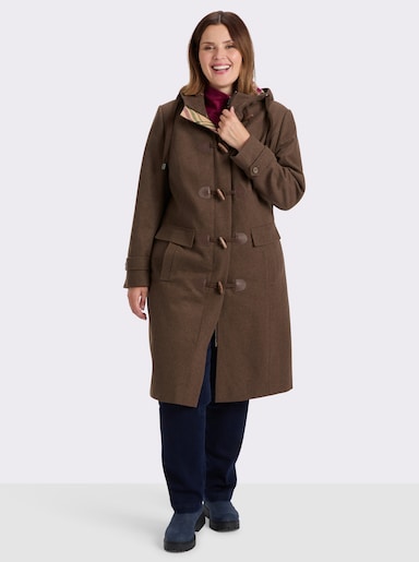 sheego Dufflecoat mit Knebel- und Reißverschluss - schoko
