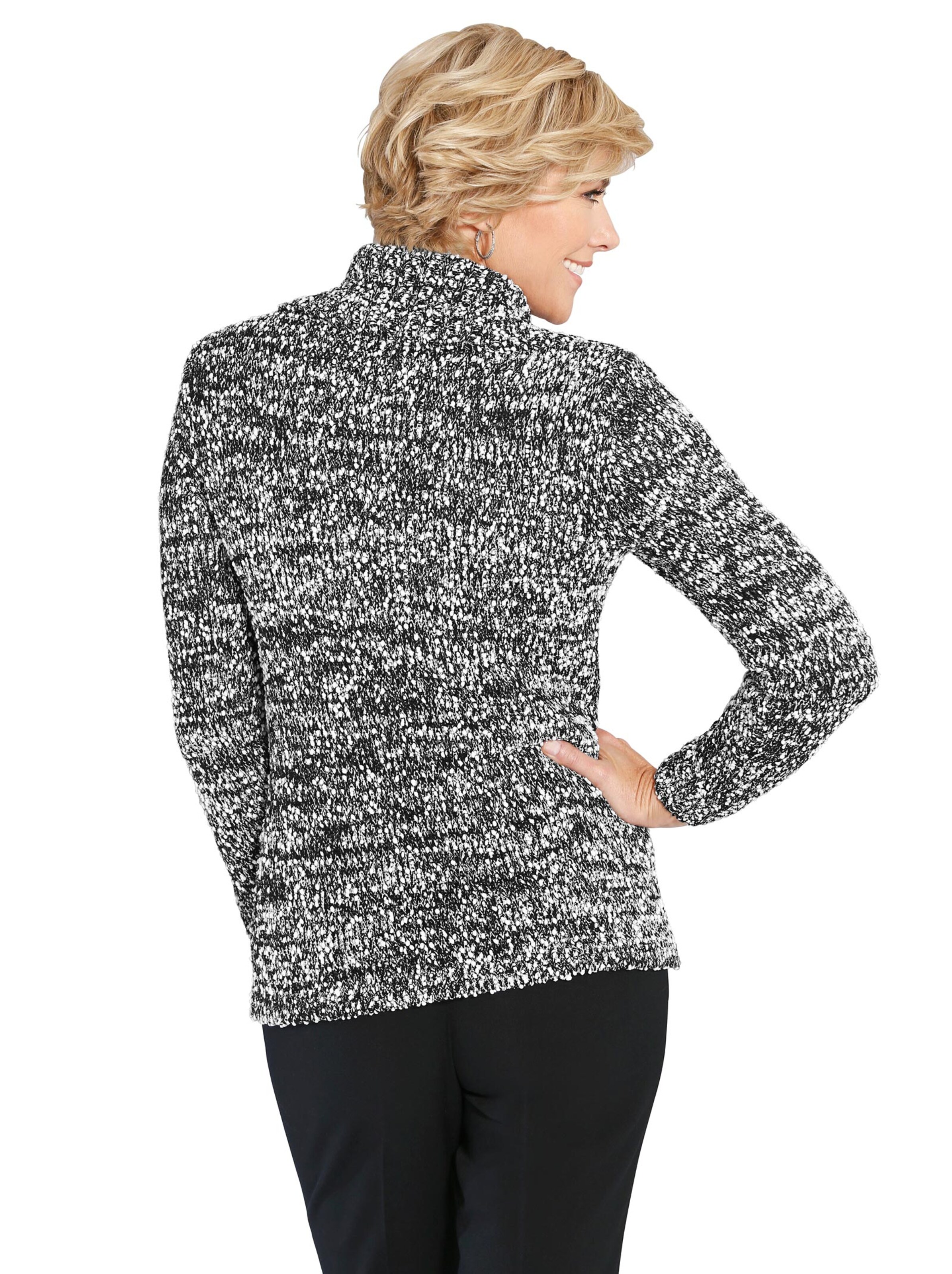 Pullover - schwarz-weiß-meliert