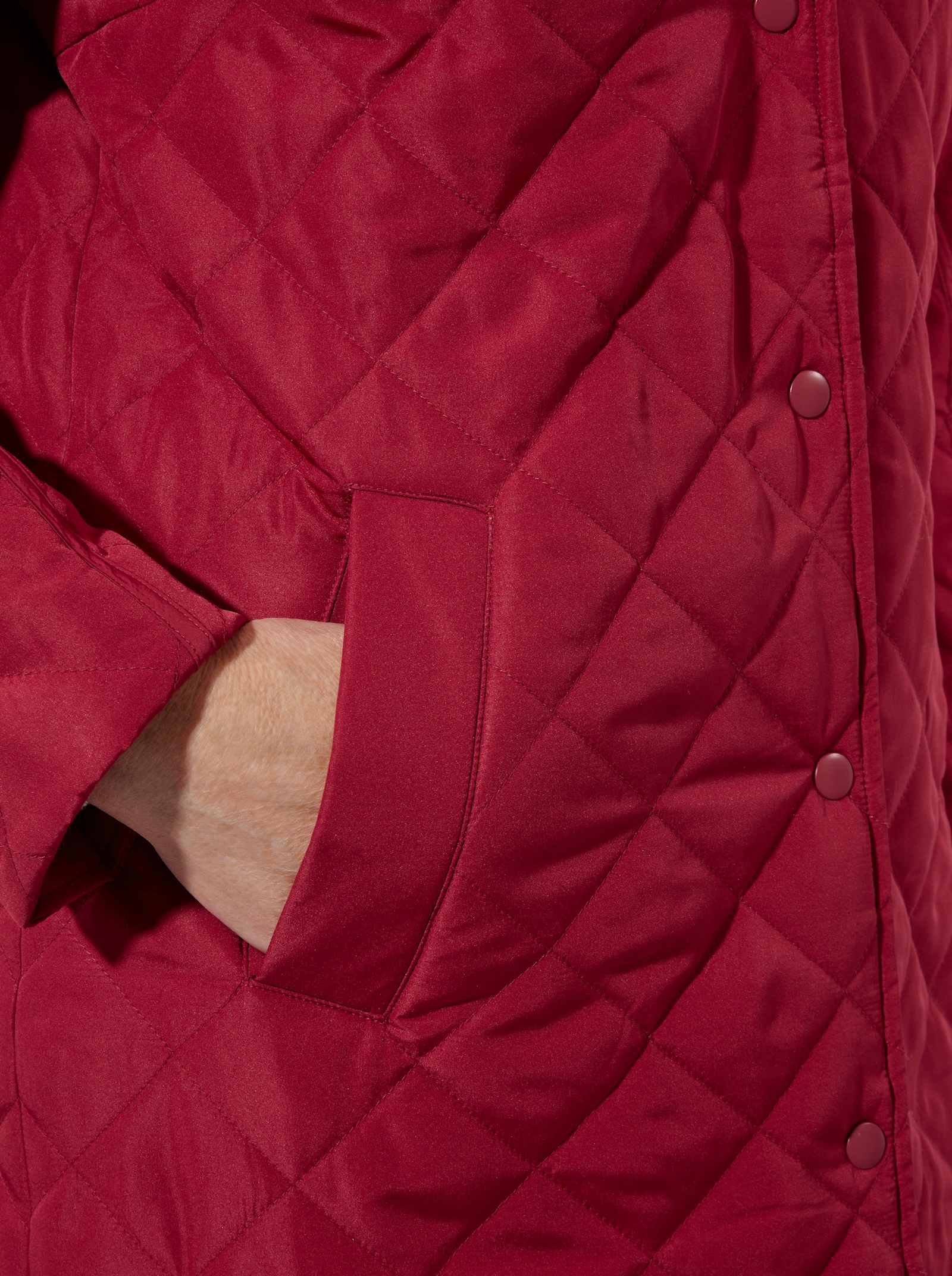 Steppjacke in Longform - kirsche