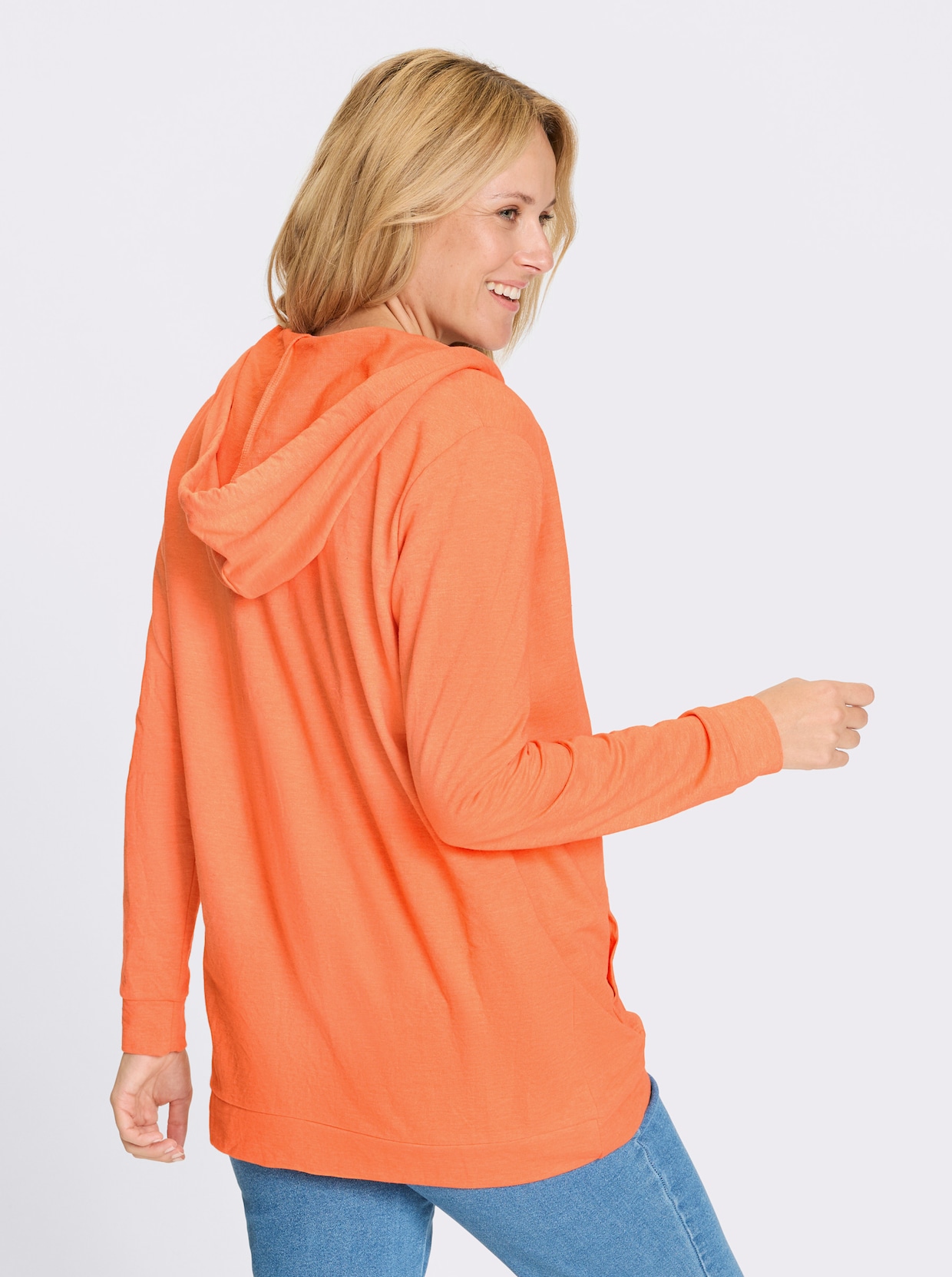 Sweatjacke - papaya-meliert