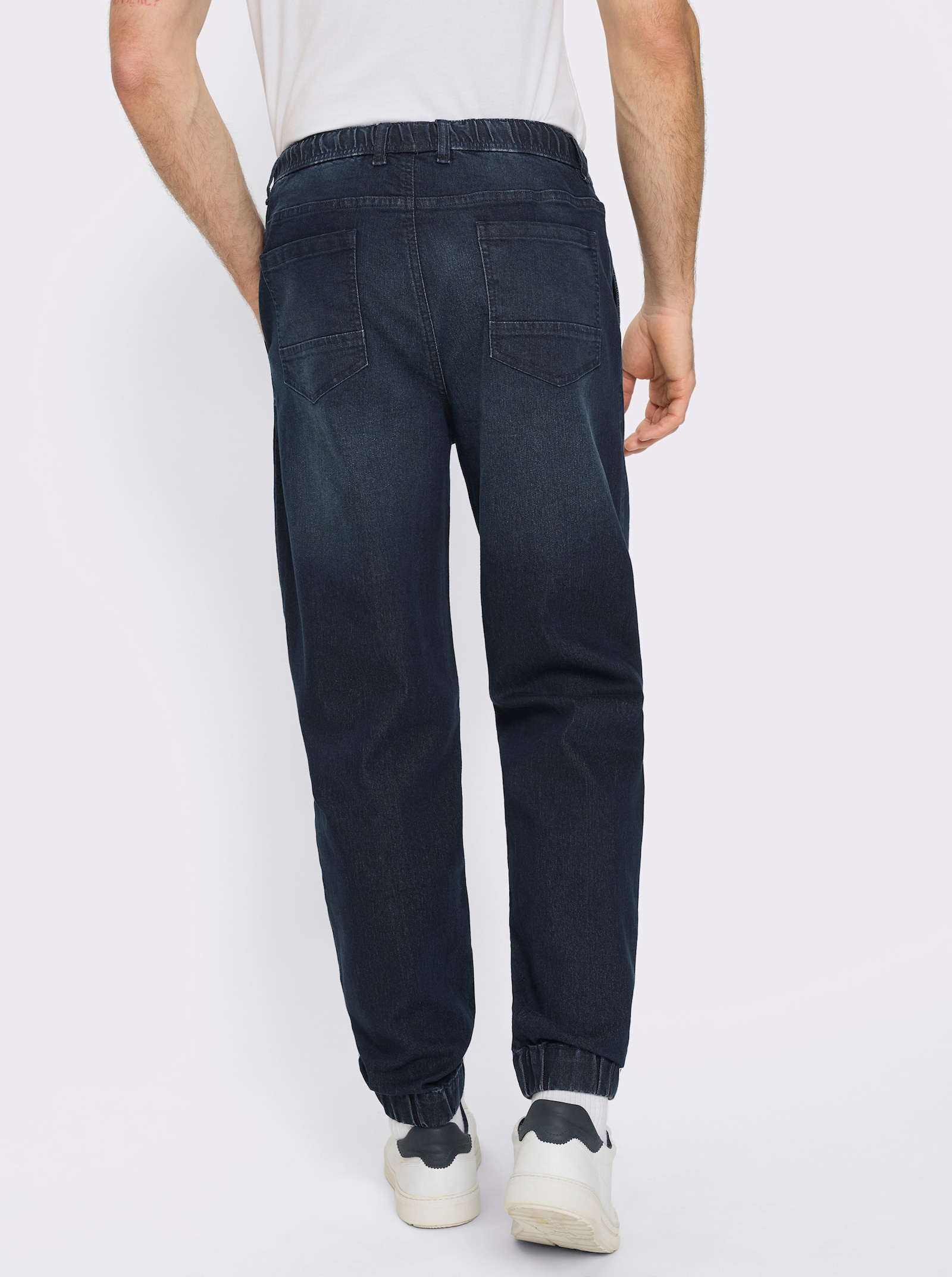 Marco Donati Schlupfjeans mit Used-Effekten - dark blue denim