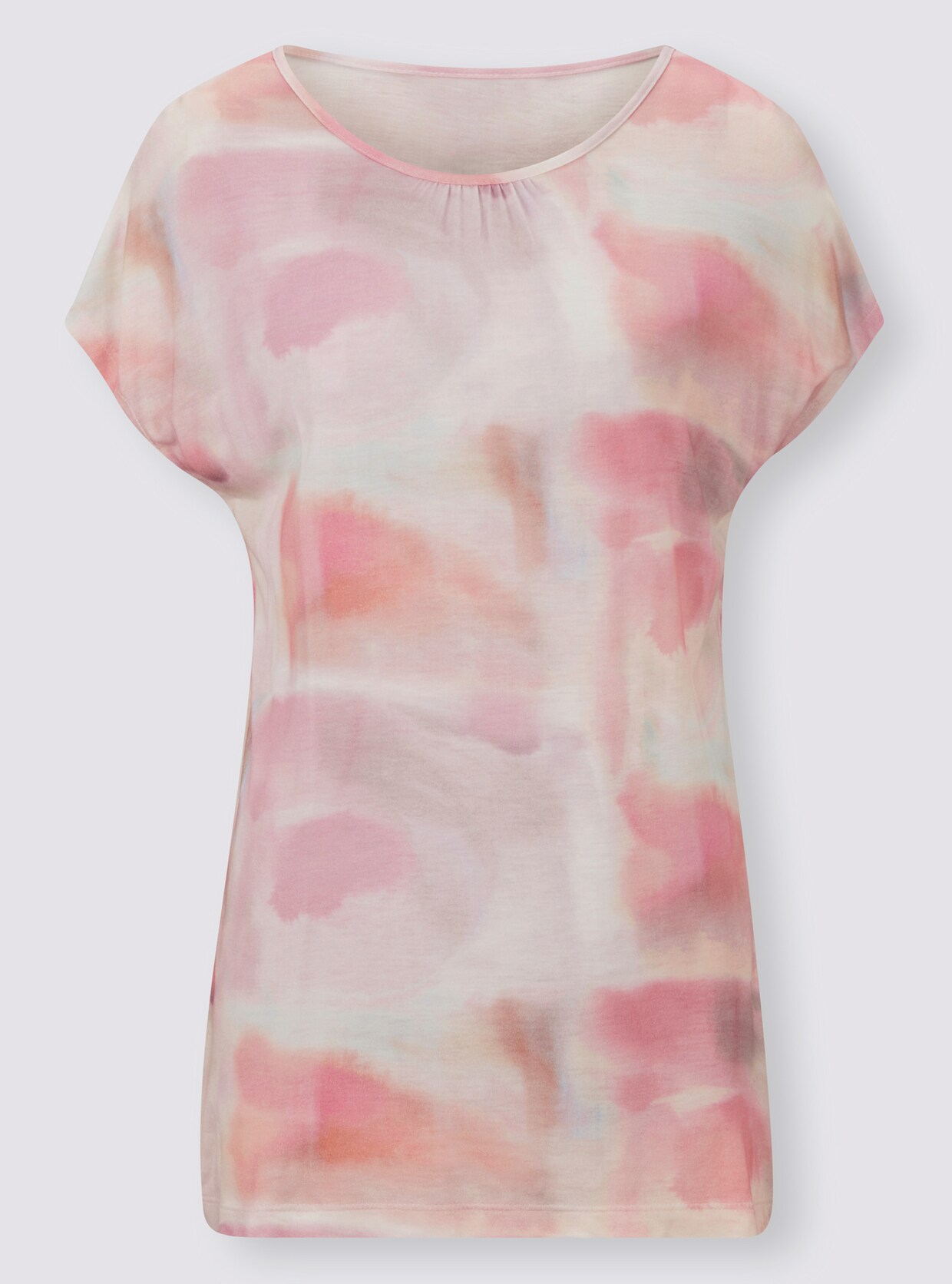 heine Druck-Shirt - hellrosé-hellgrau-bedruckt