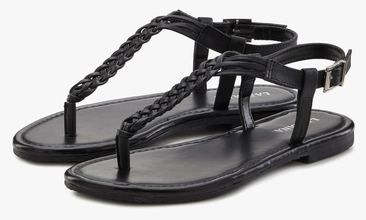 LASCANA Teenslipper - zwart/zwart