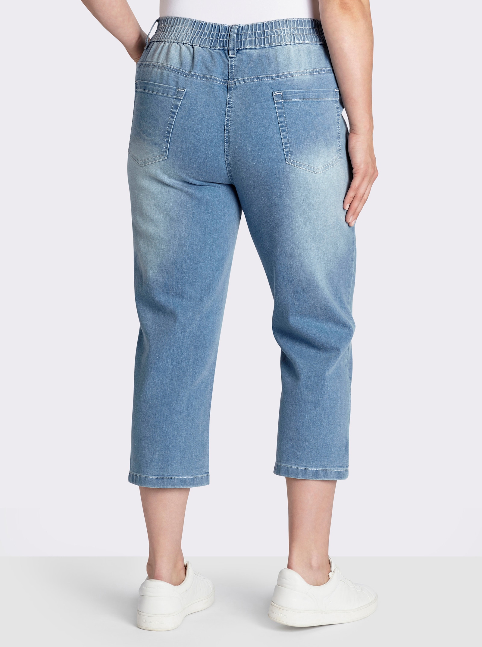 7/8-Jeans mit Reißverschluss-Blende - blue-bleached