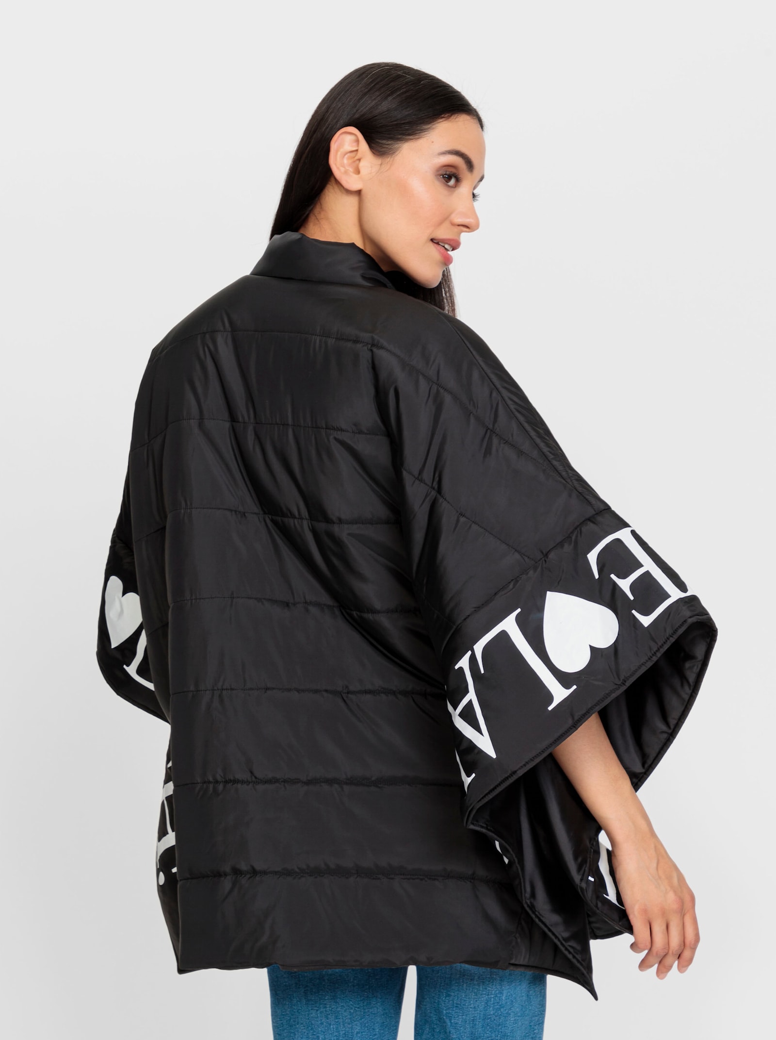 heine Cape mit Wattierung - schwarz