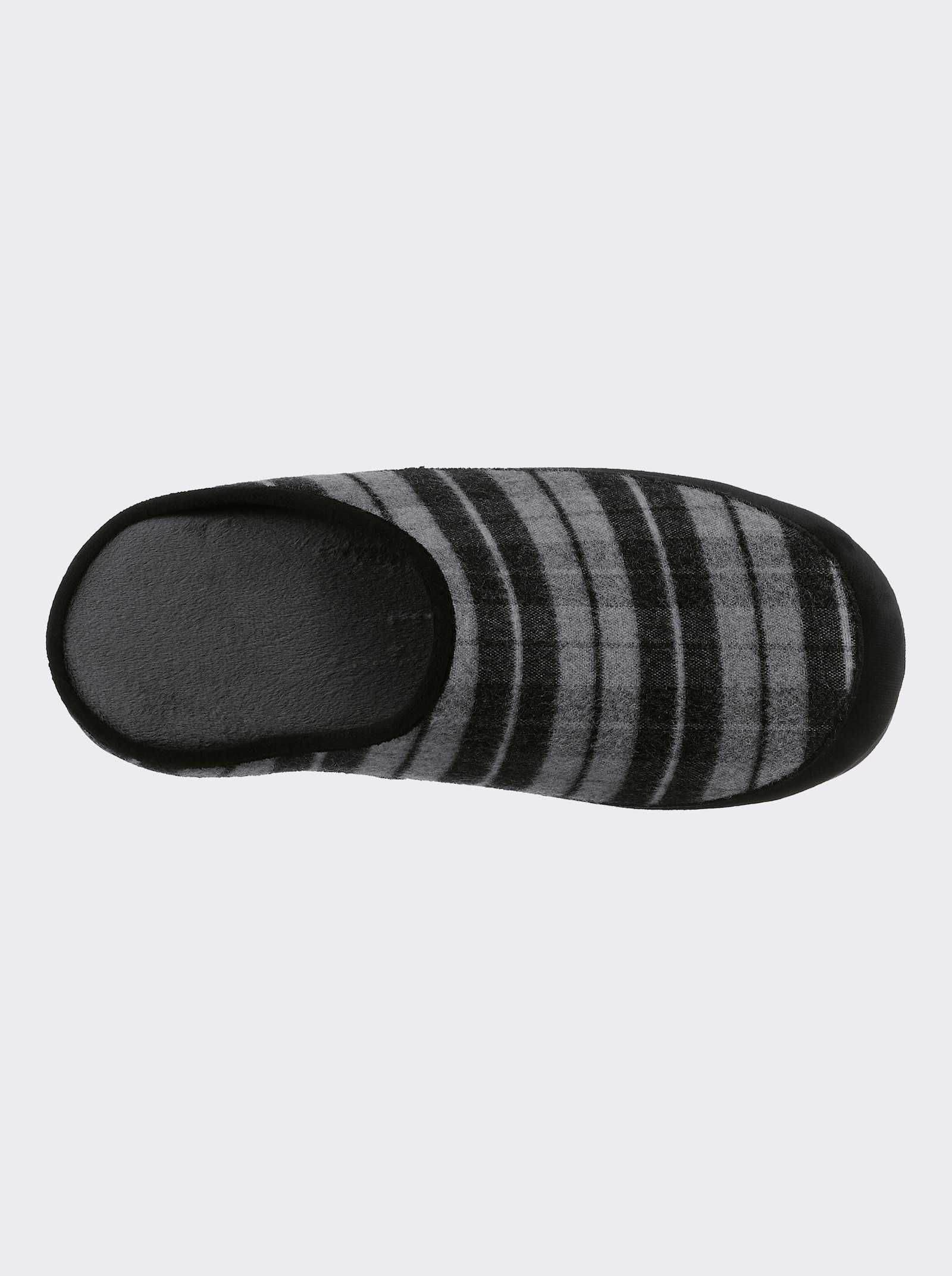 Pantoffel in Textil-Qualität, kariert - schwarz-kariert