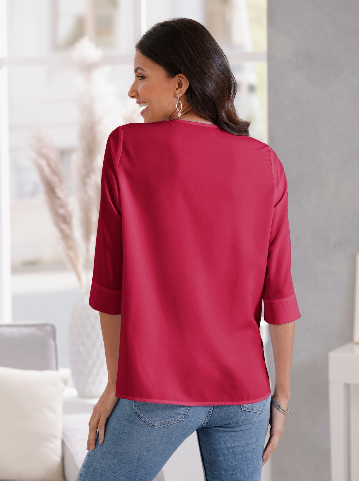 Comfortabele blouse - donkerrood