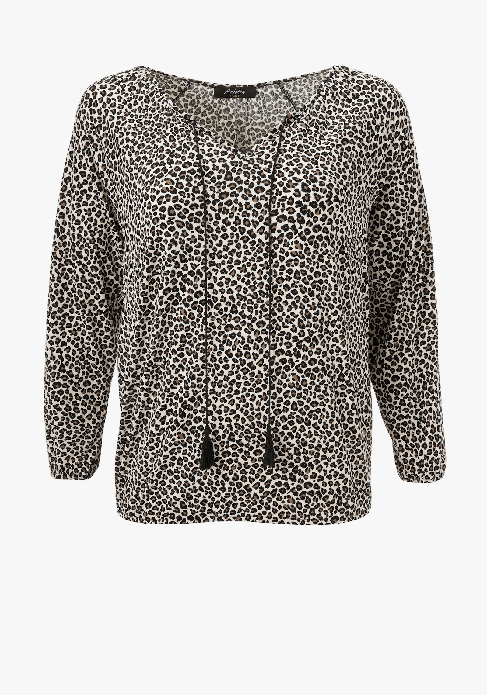 Aniston PLUS Langarmshirt - offwhite-schwarz-beige